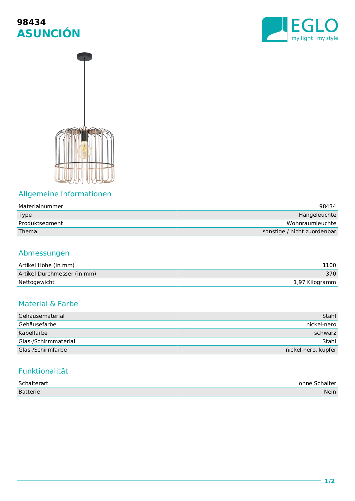 Eglo 98434 Service Manual