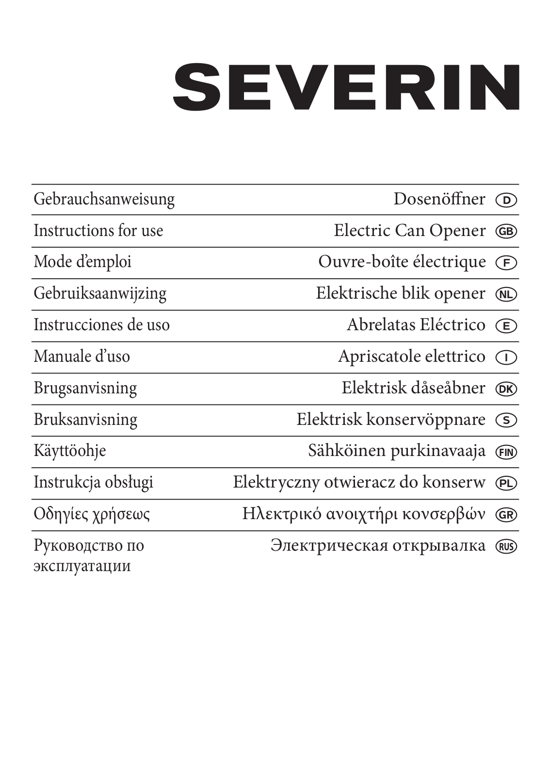 Severin DO 3854 User Manual