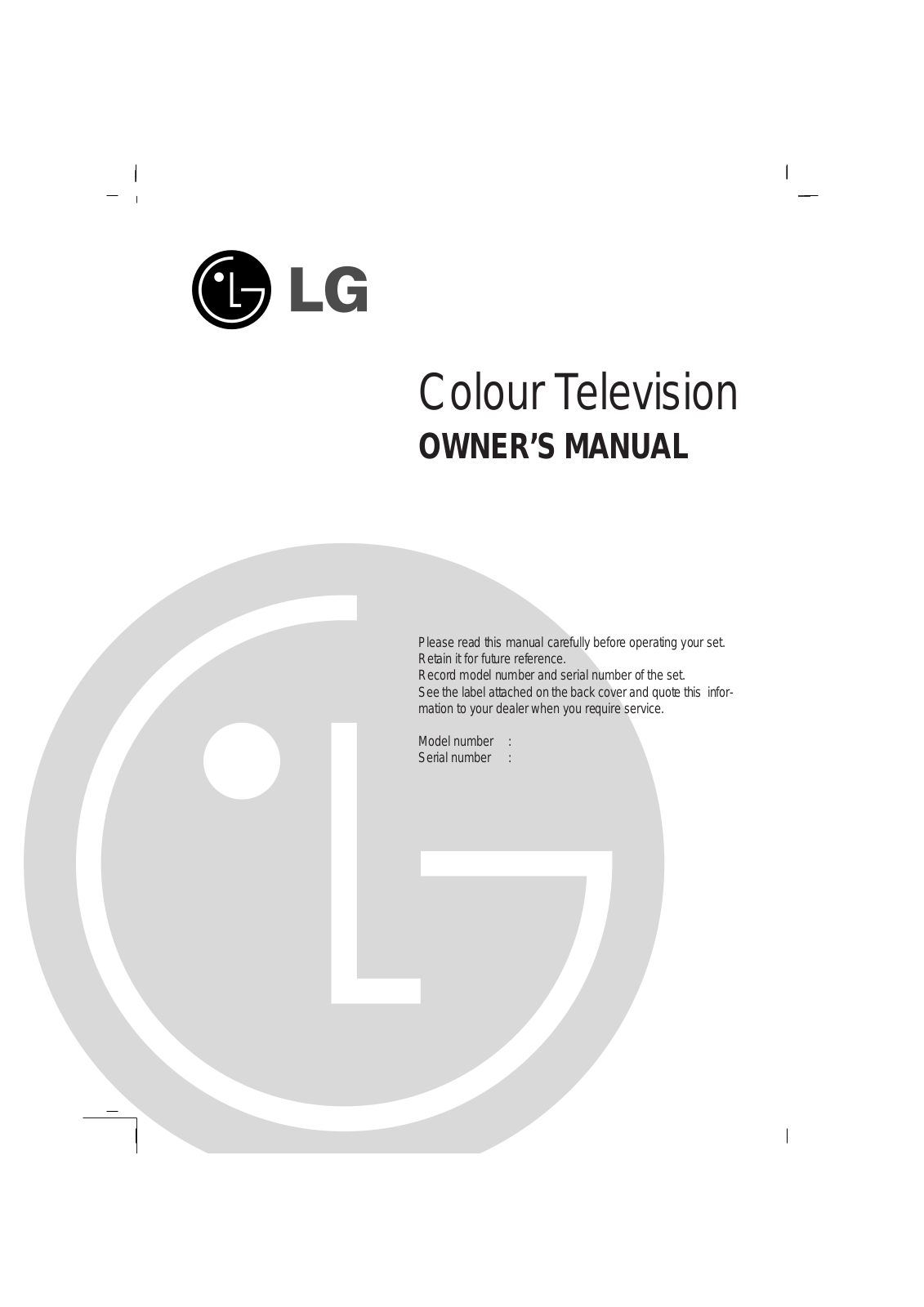 LG 29FS4RNB User Manual