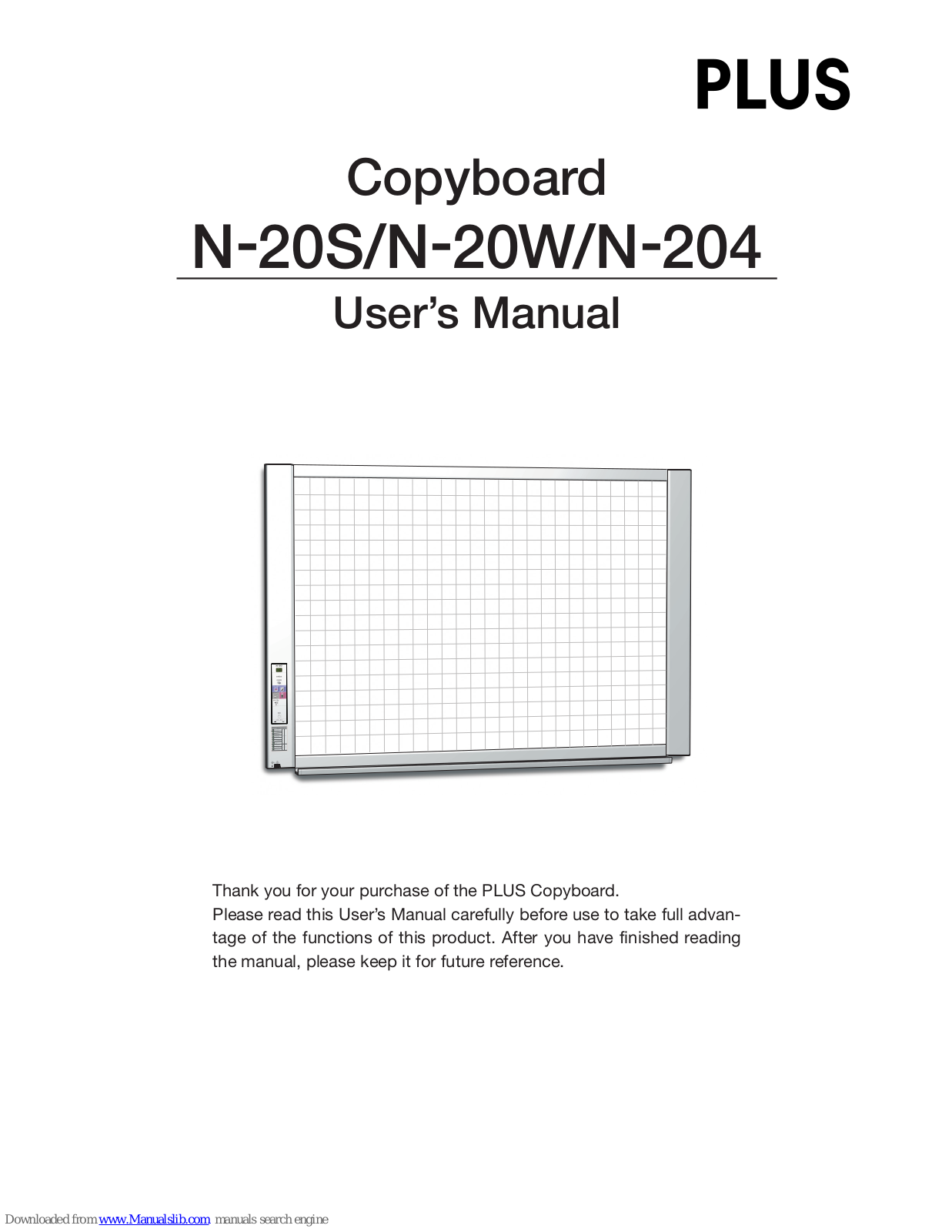 Plus N-20S, N-20W, N-204, N-20J User Manual