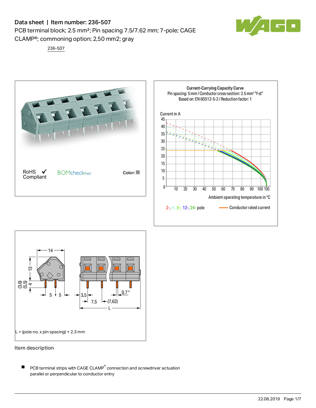 Wago 236-507 Data Sheet