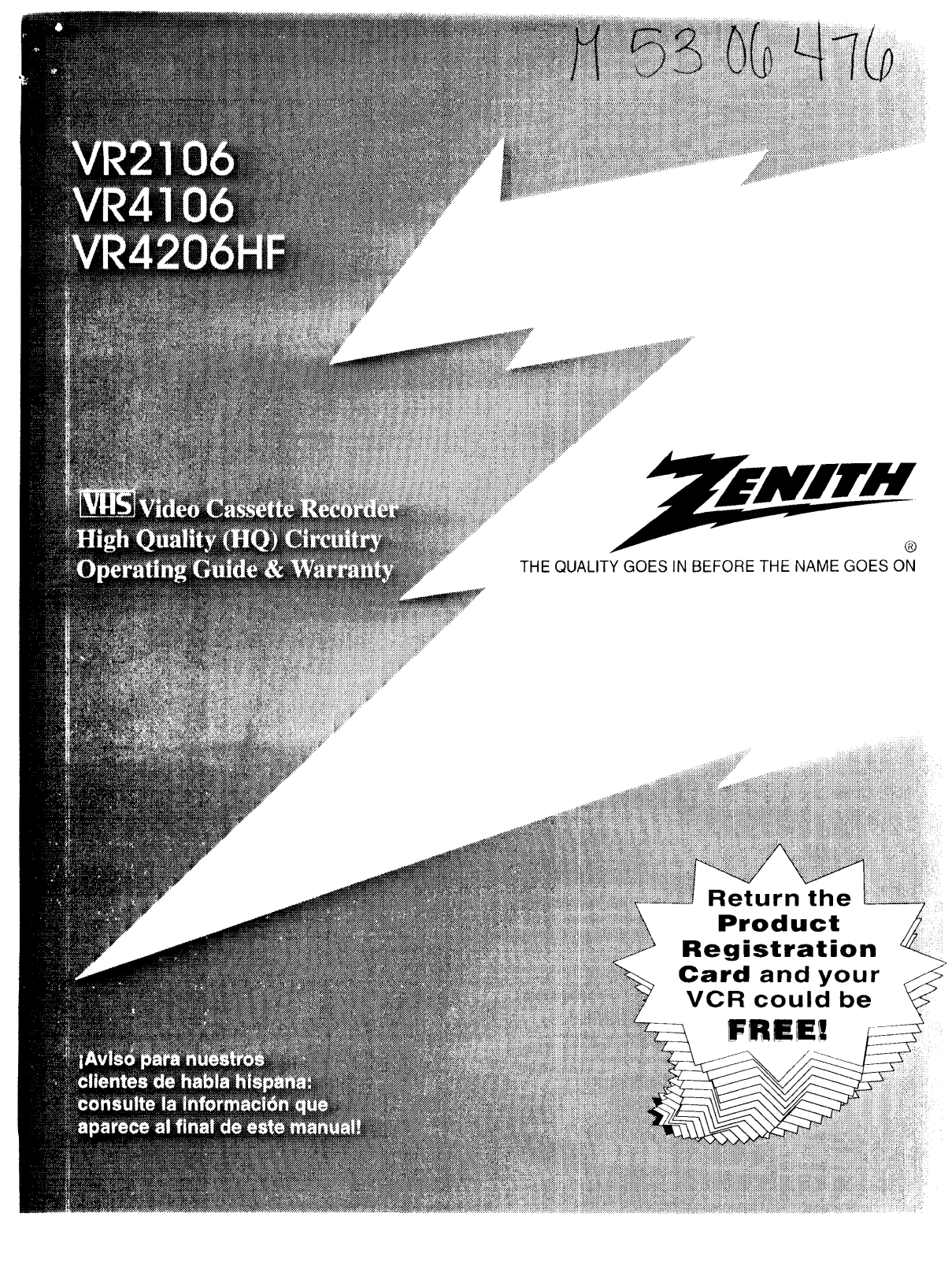 Zenith VR2106, VR4206HF, VR4106 Owner’s Manual