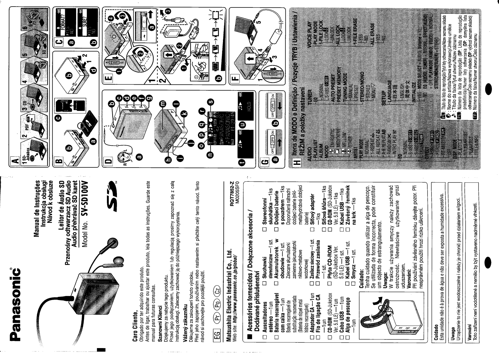 Panasonic SV-SD100VEGS User Manual