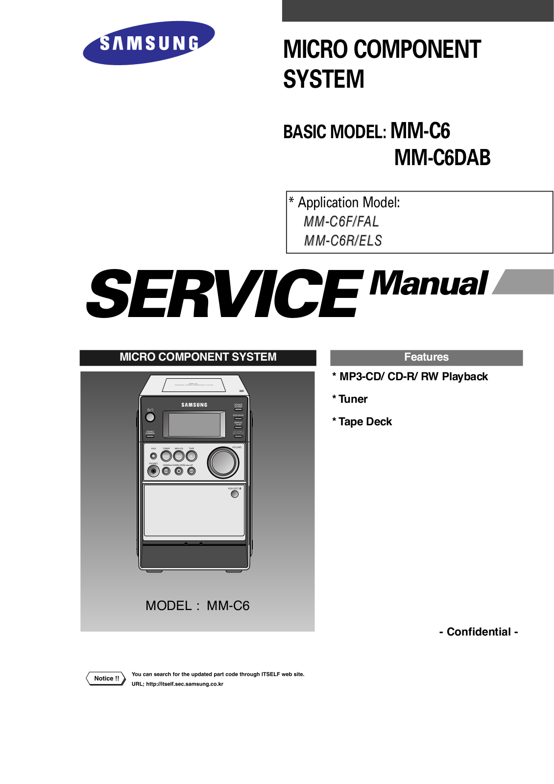 Samsung MM-C6, MM-C6DAB Service Manual