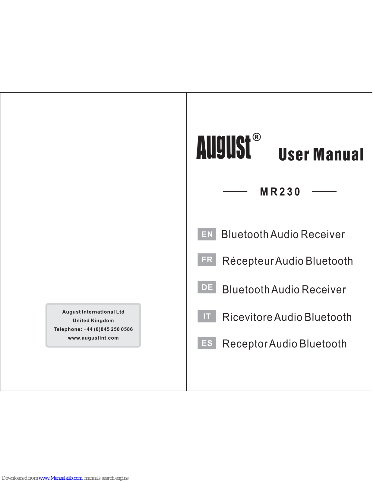 August MR230 User Manual