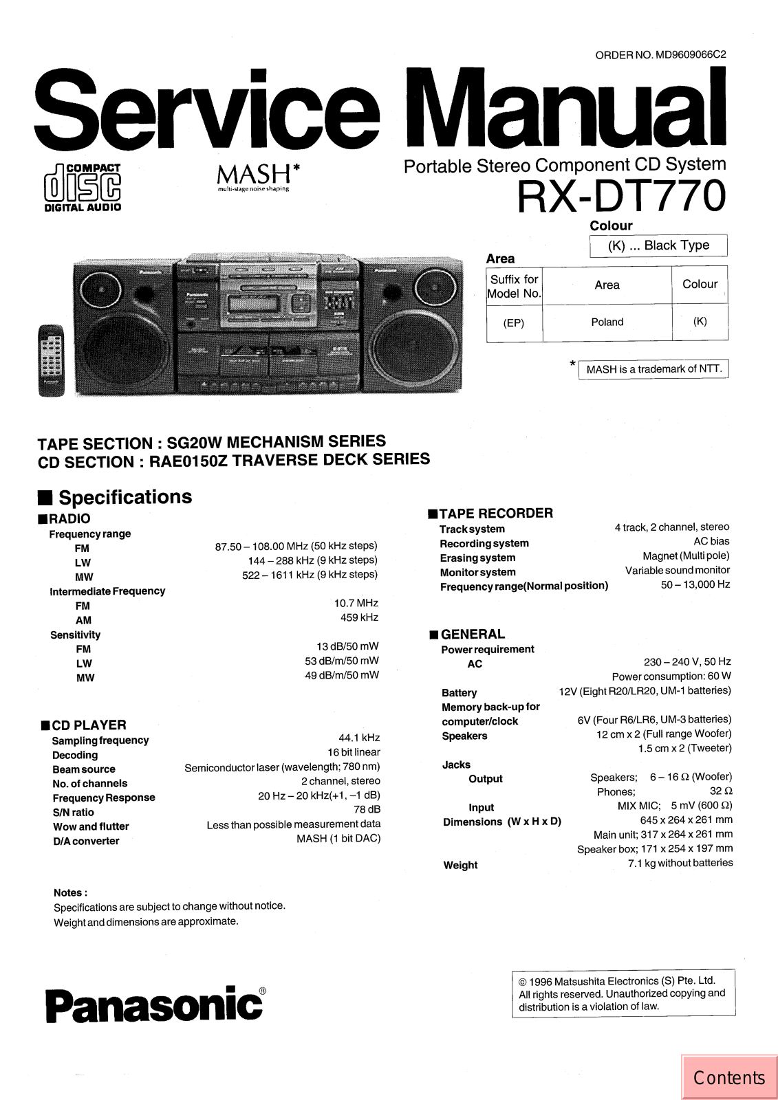 JVC RX DT770 EP Service Manual