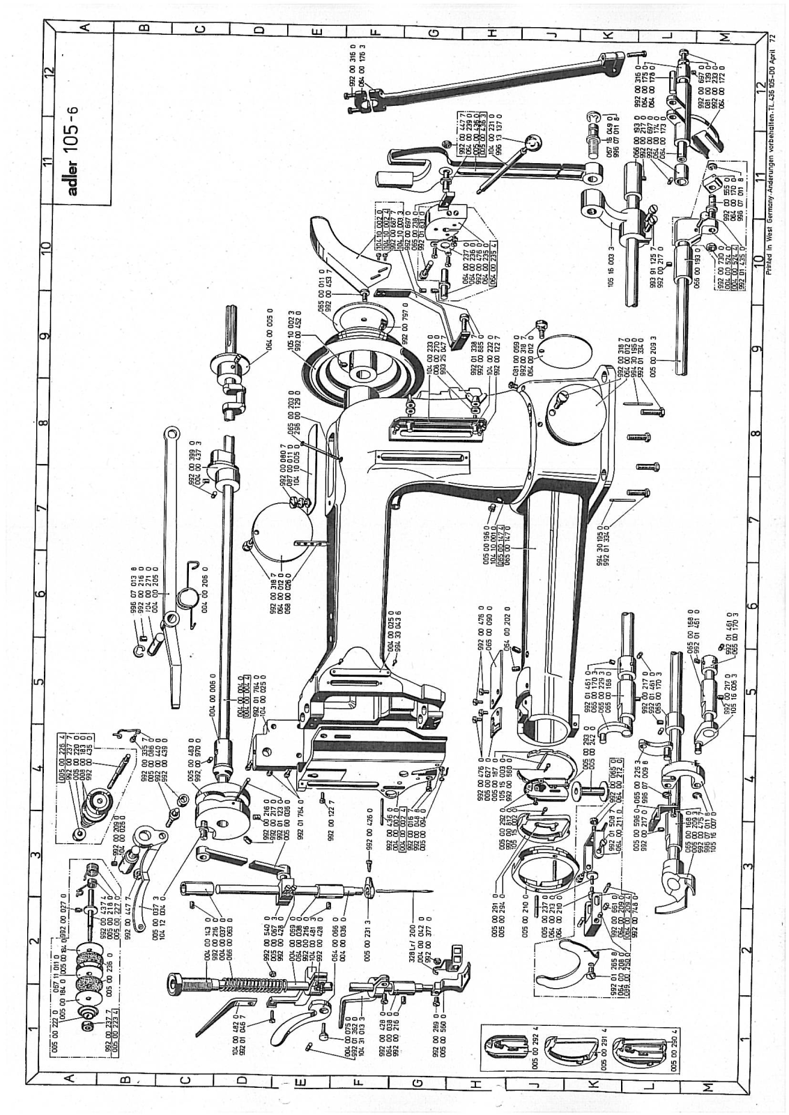 Durkopp Adler 105-6, 105-8, 105-25, 105-MO25, 105-64 Parts Book