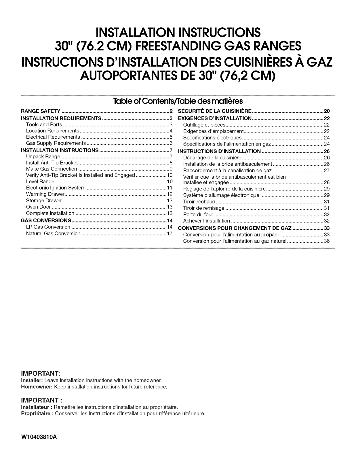 Maytag MGR8880AW0, MGR8880AB0, MGR8880AS0, MGR8775AW0, MGR8775AS0 Installation Guide