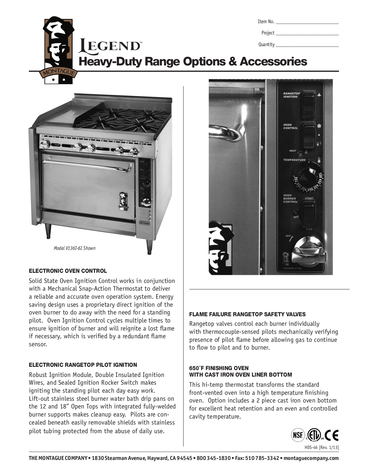 Montague V136I-6I User Manual