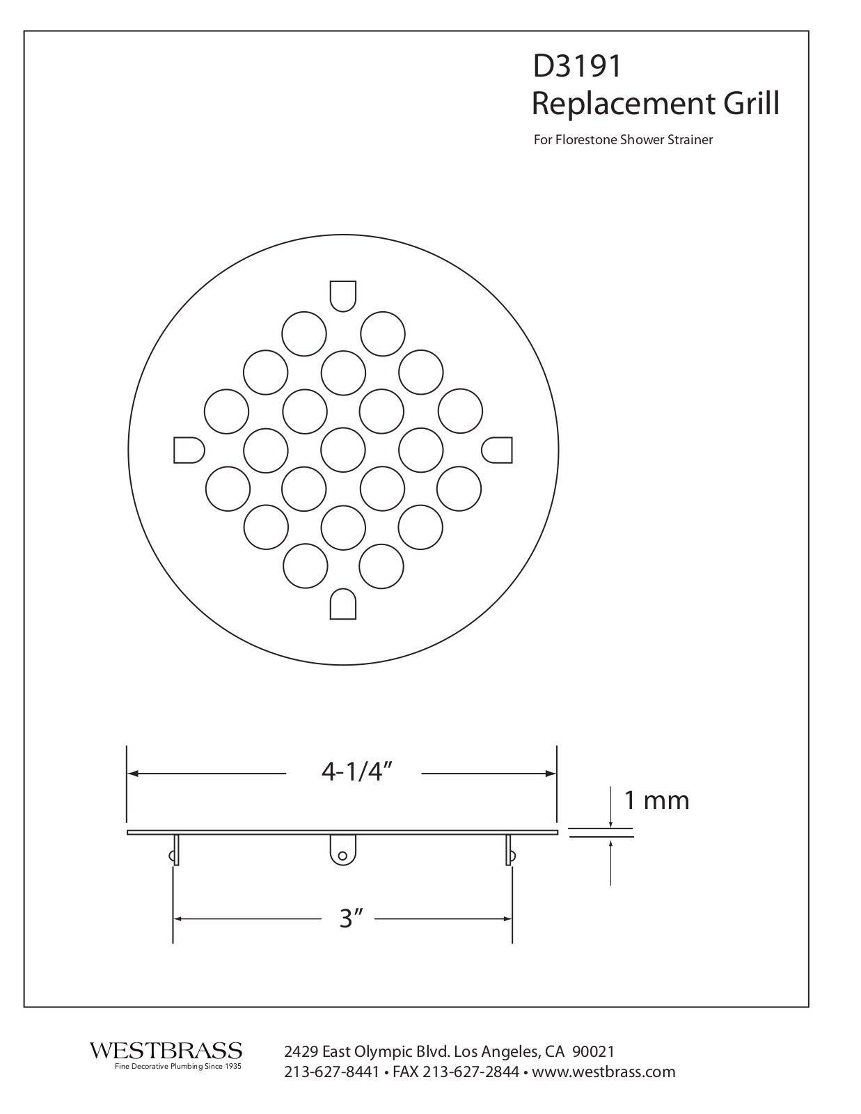 Westbrass WTB1232 Dimensions - ManualMachine.com