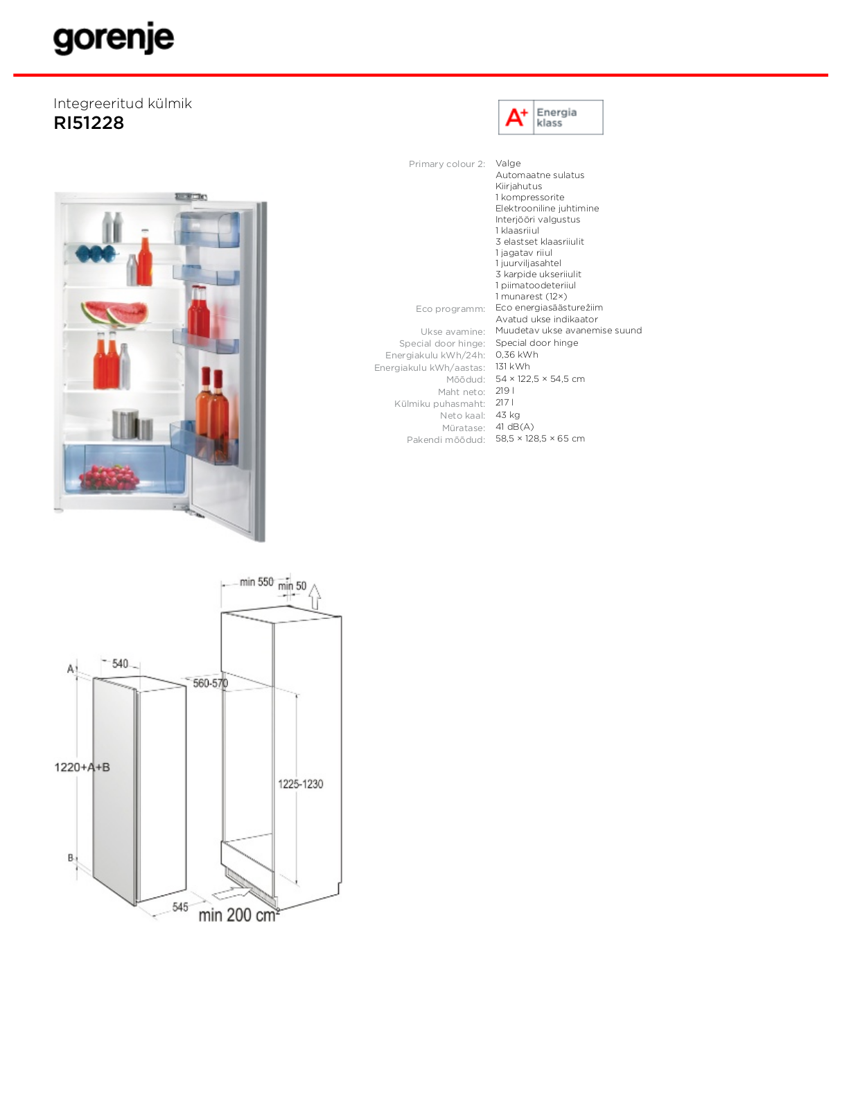 Gorenje RI51228 BROCHURE