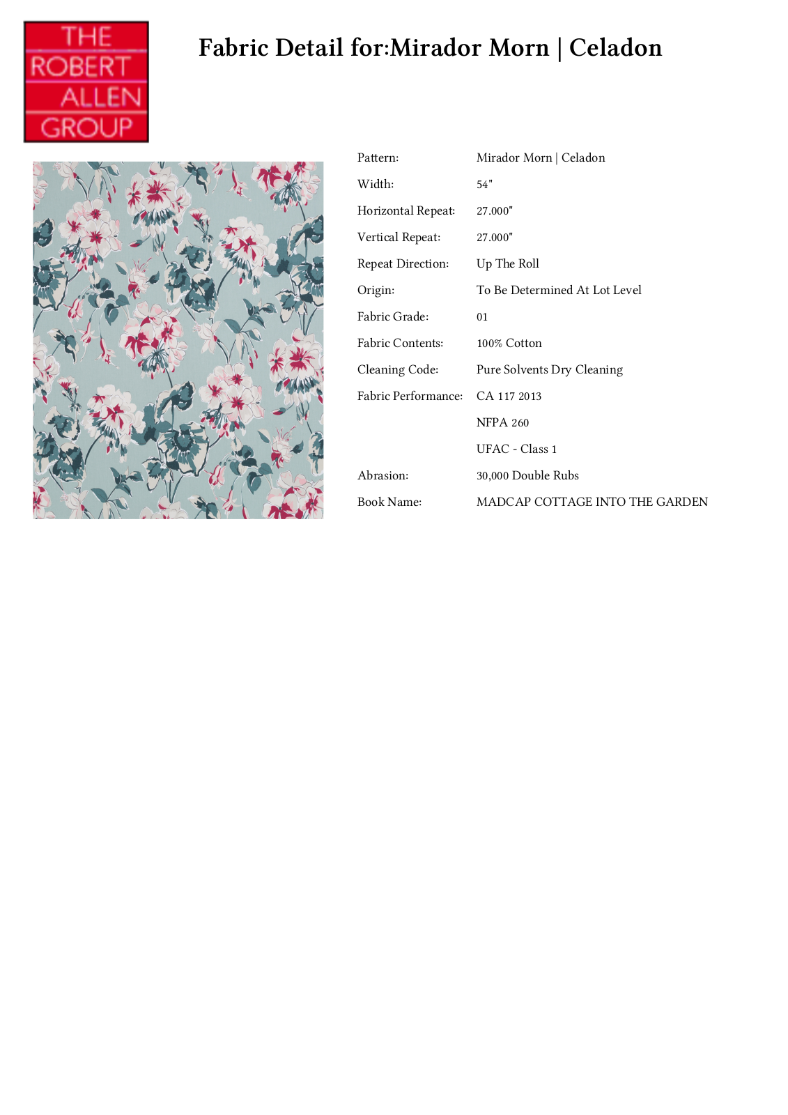 Robert Allen RALF1952 Specifications - ManualMachine.com
