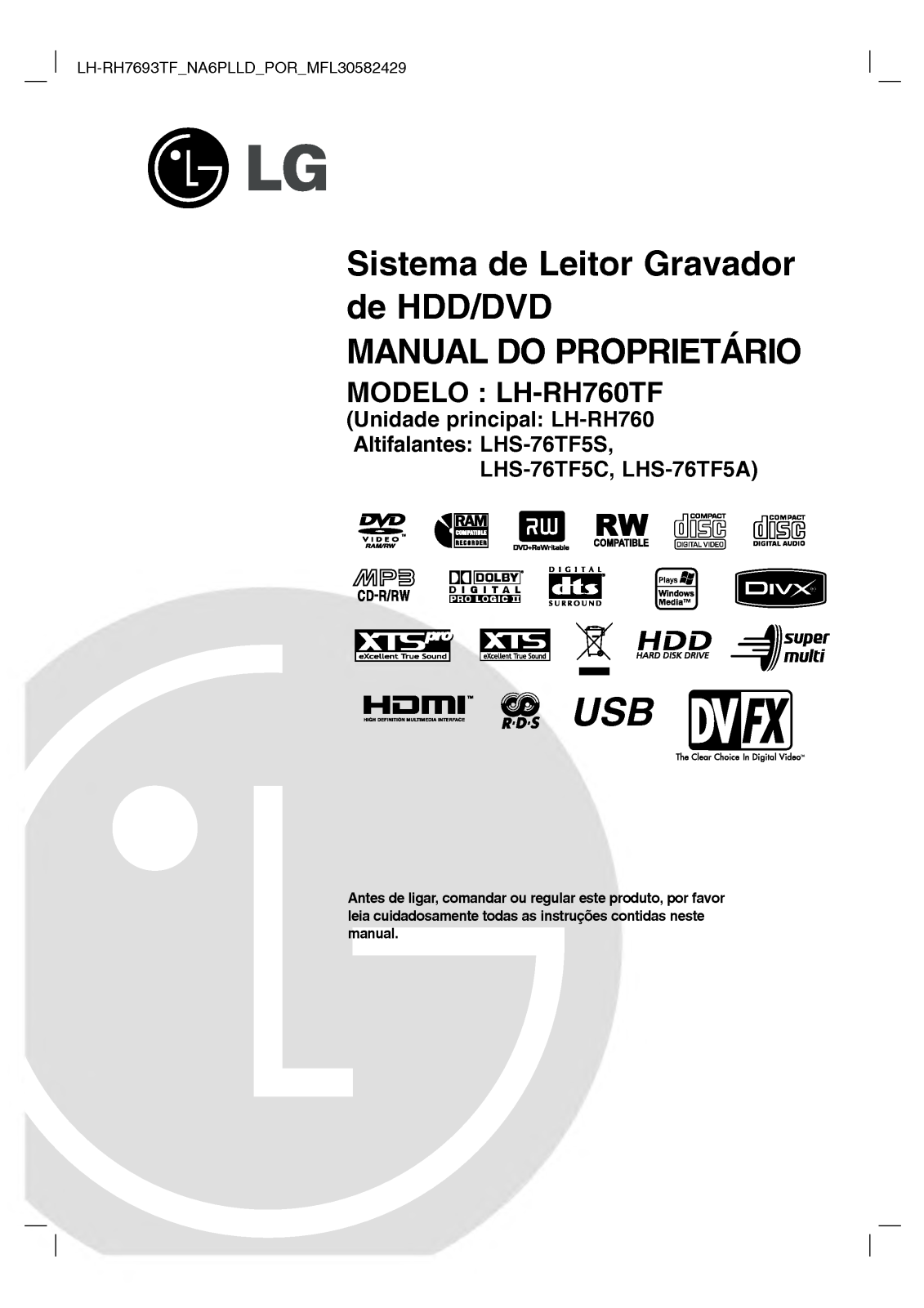 Lg LH-RH760TF User Manual