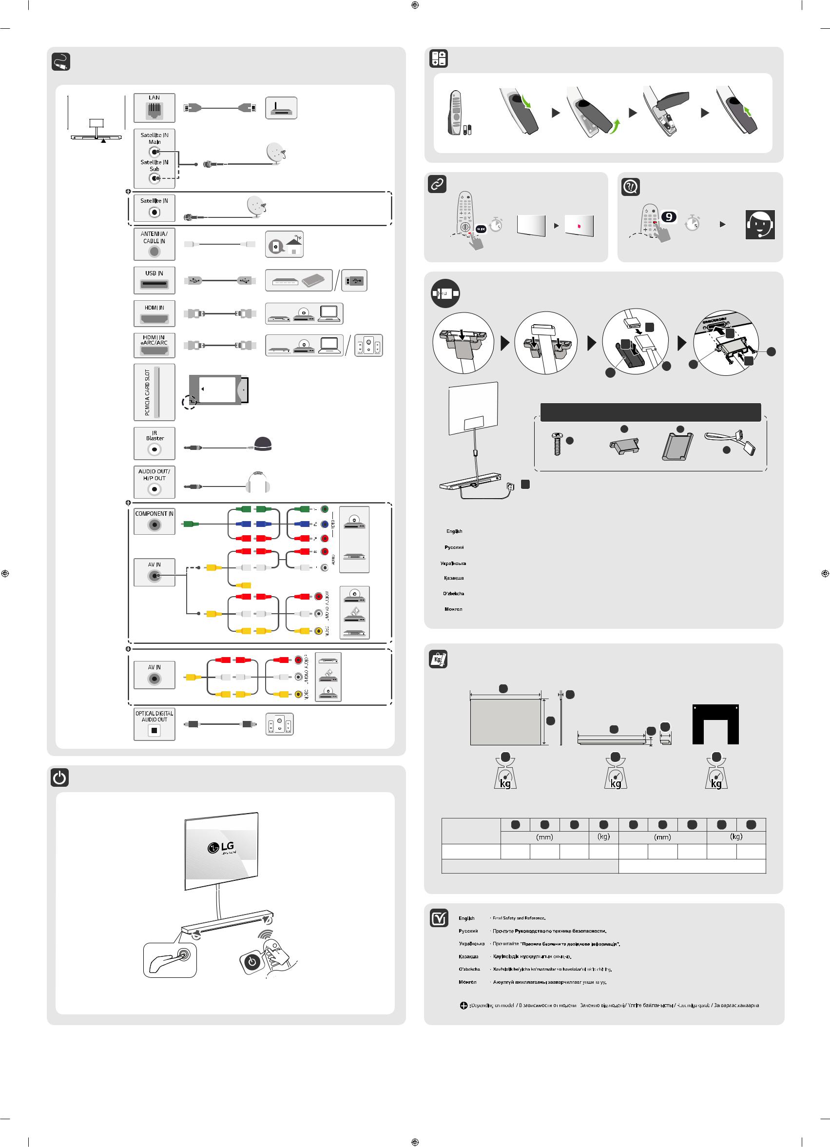 LG OLED65WX9LA Instructions for quick setup