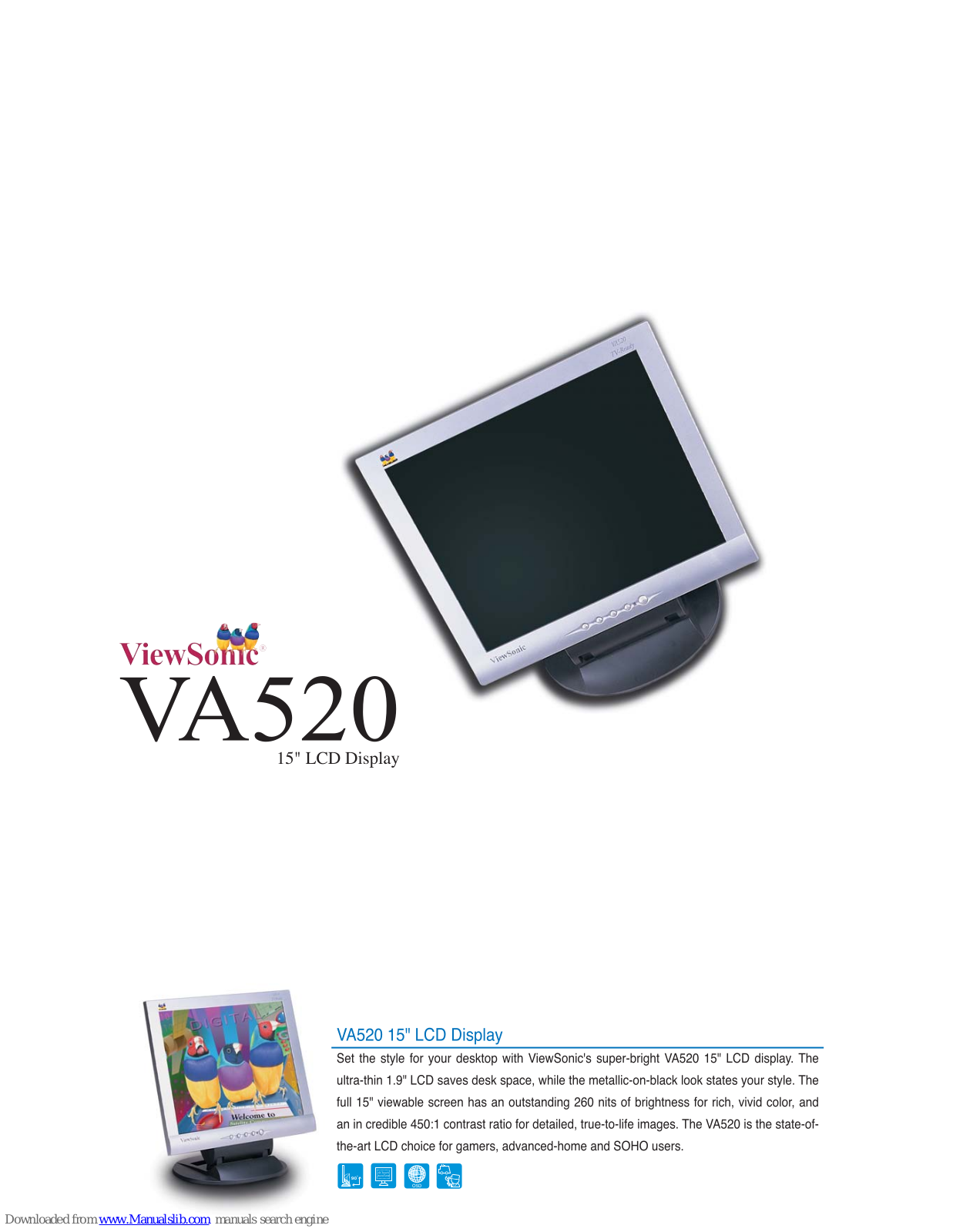 ViewSonic VA520, VLCDS23585-2W Specifications