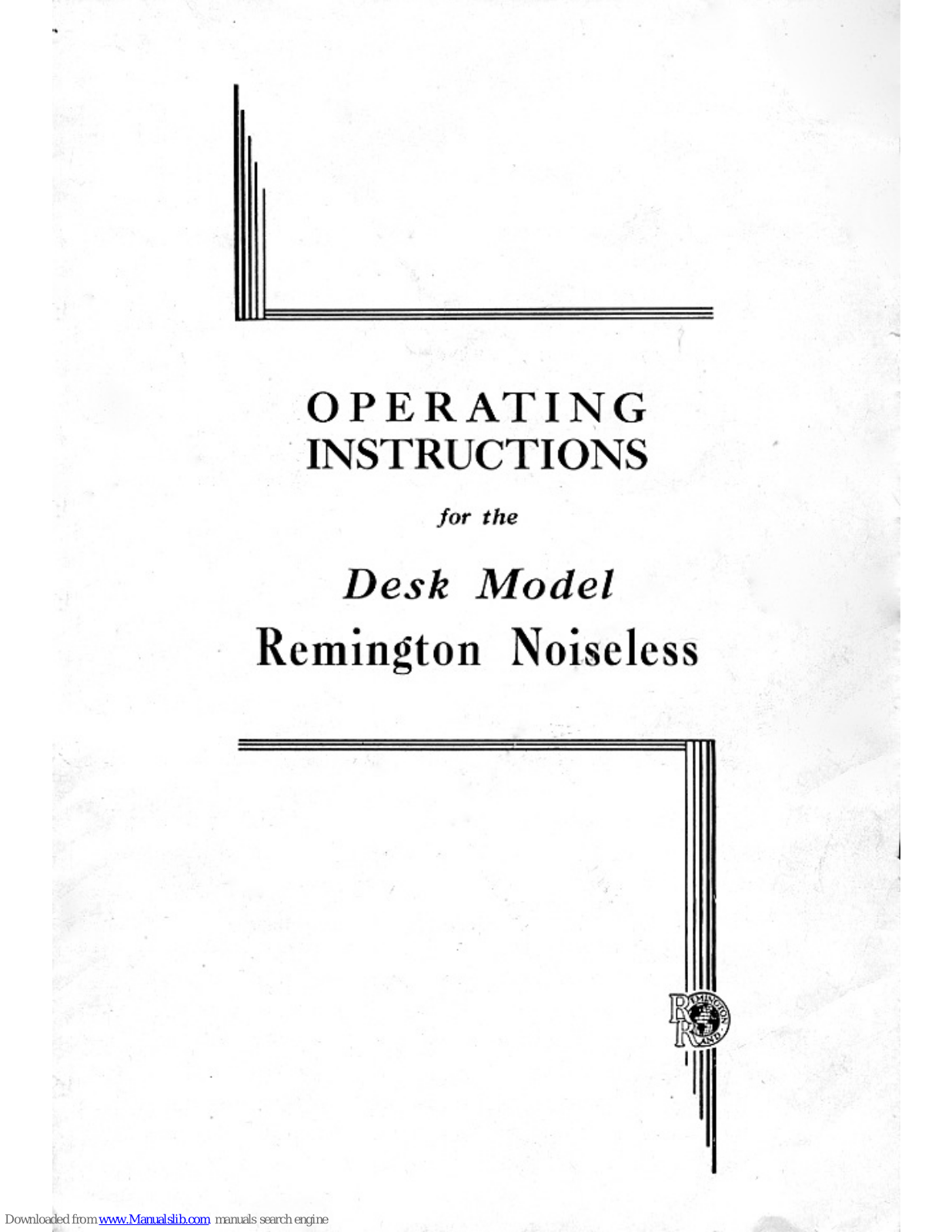 Remington Noiseless 7 Operating Instructions Manual