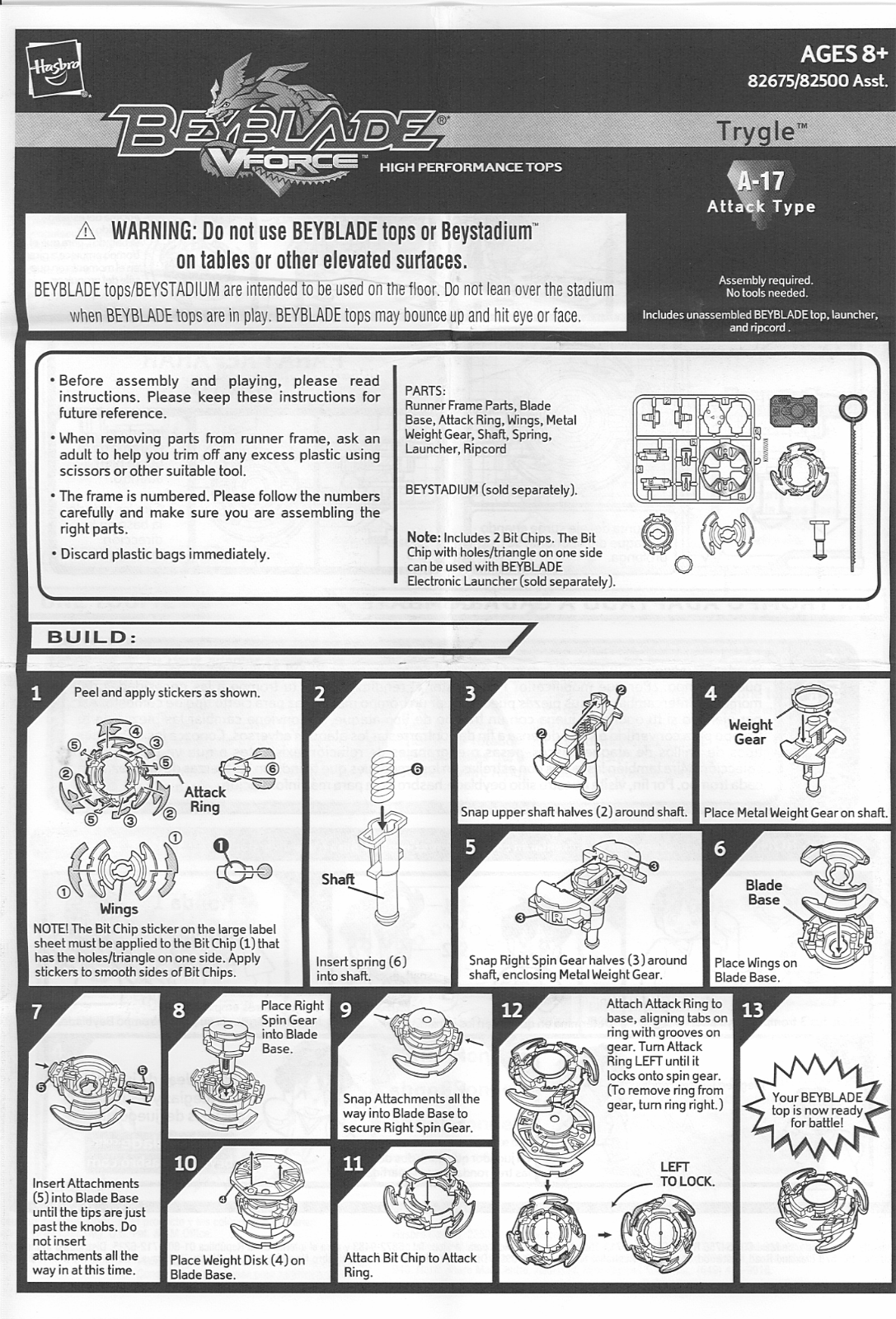 HASBRO Beyblade Trygle VForce User Manual