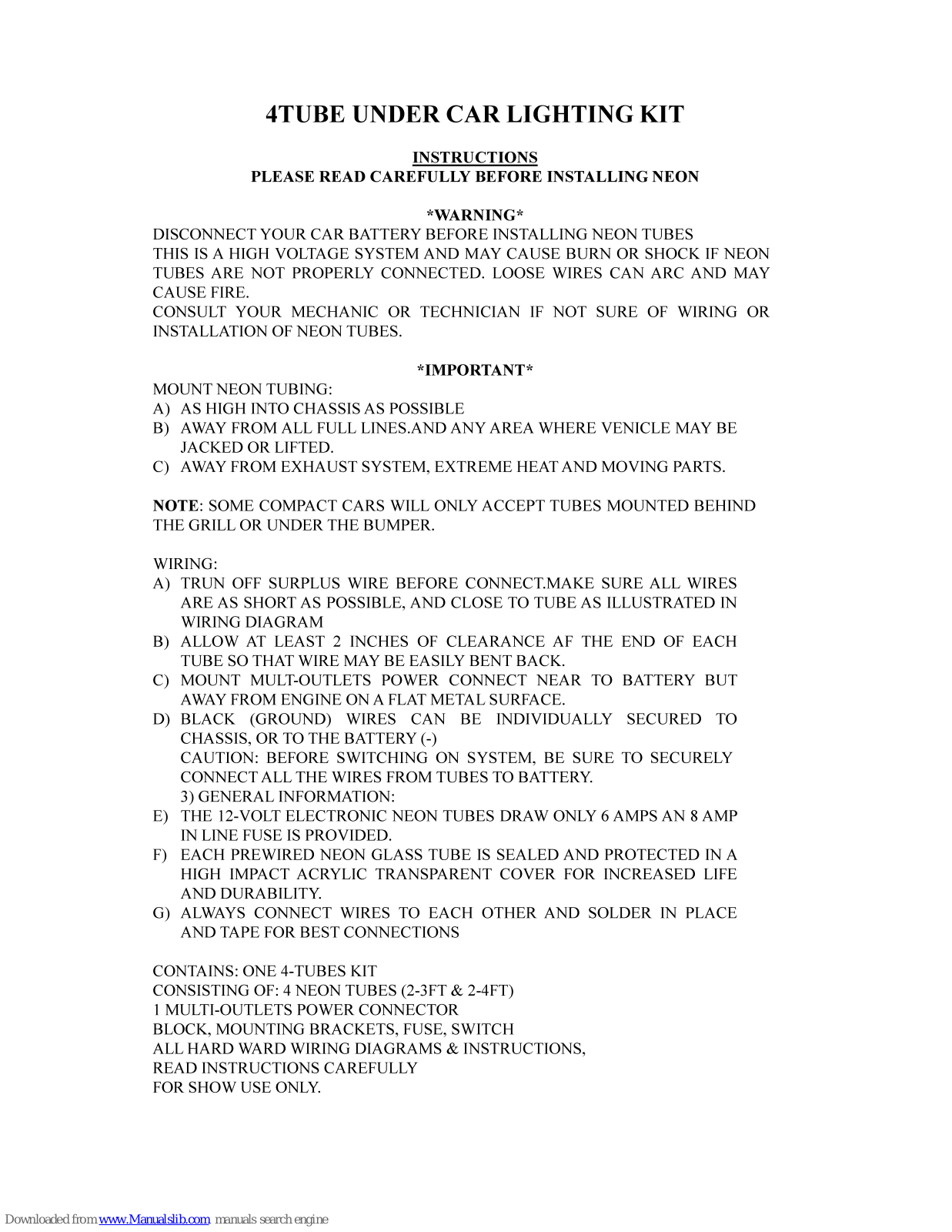Pyle PTTCS9U Instructions Manual - ManualMachine.com