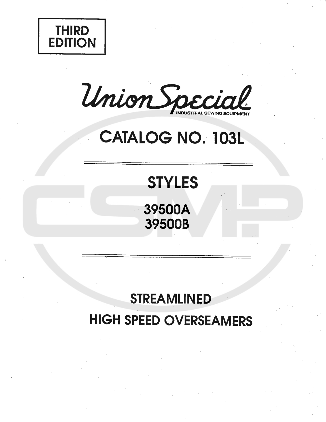 Union Special 103L Parts Book