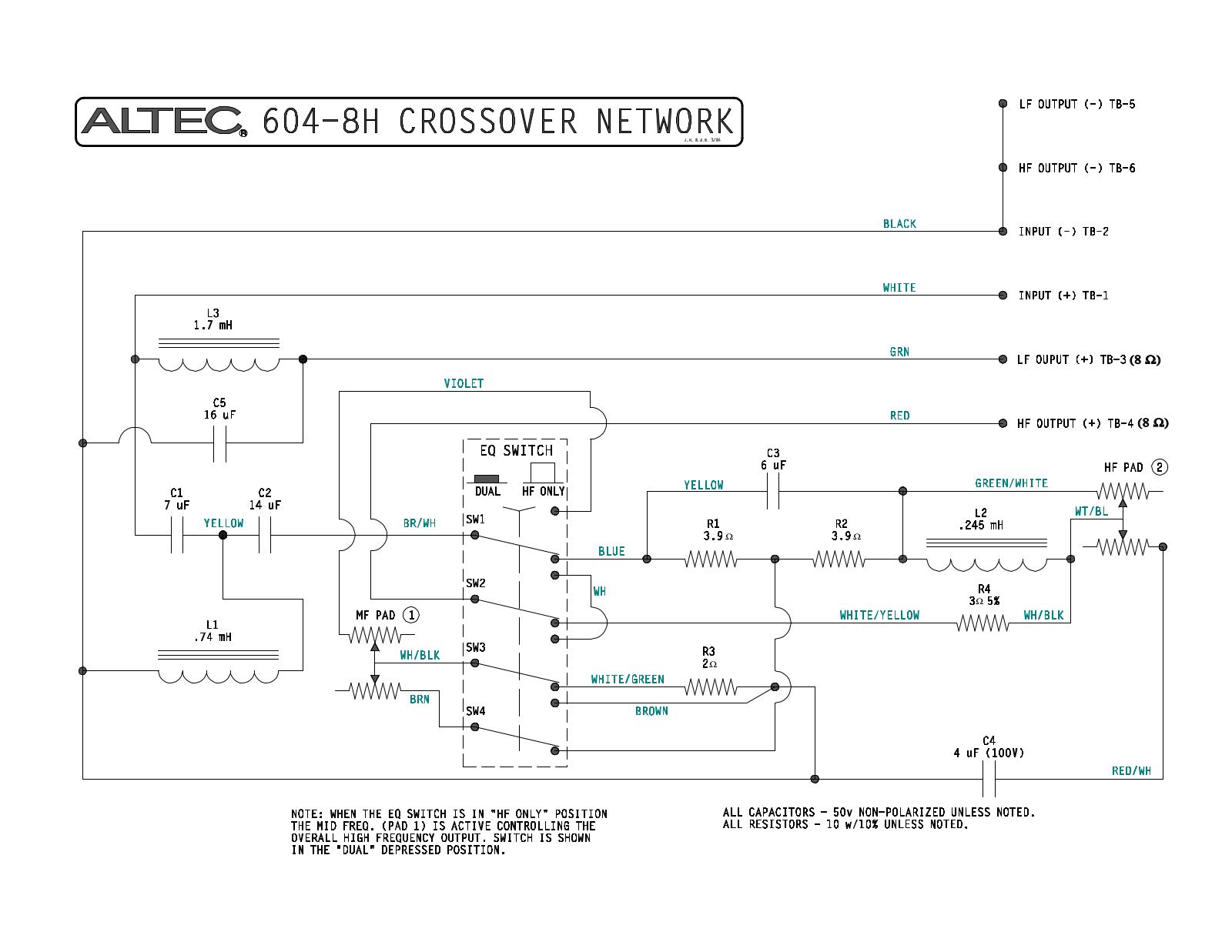 Altec Lansing 604 8h schematic