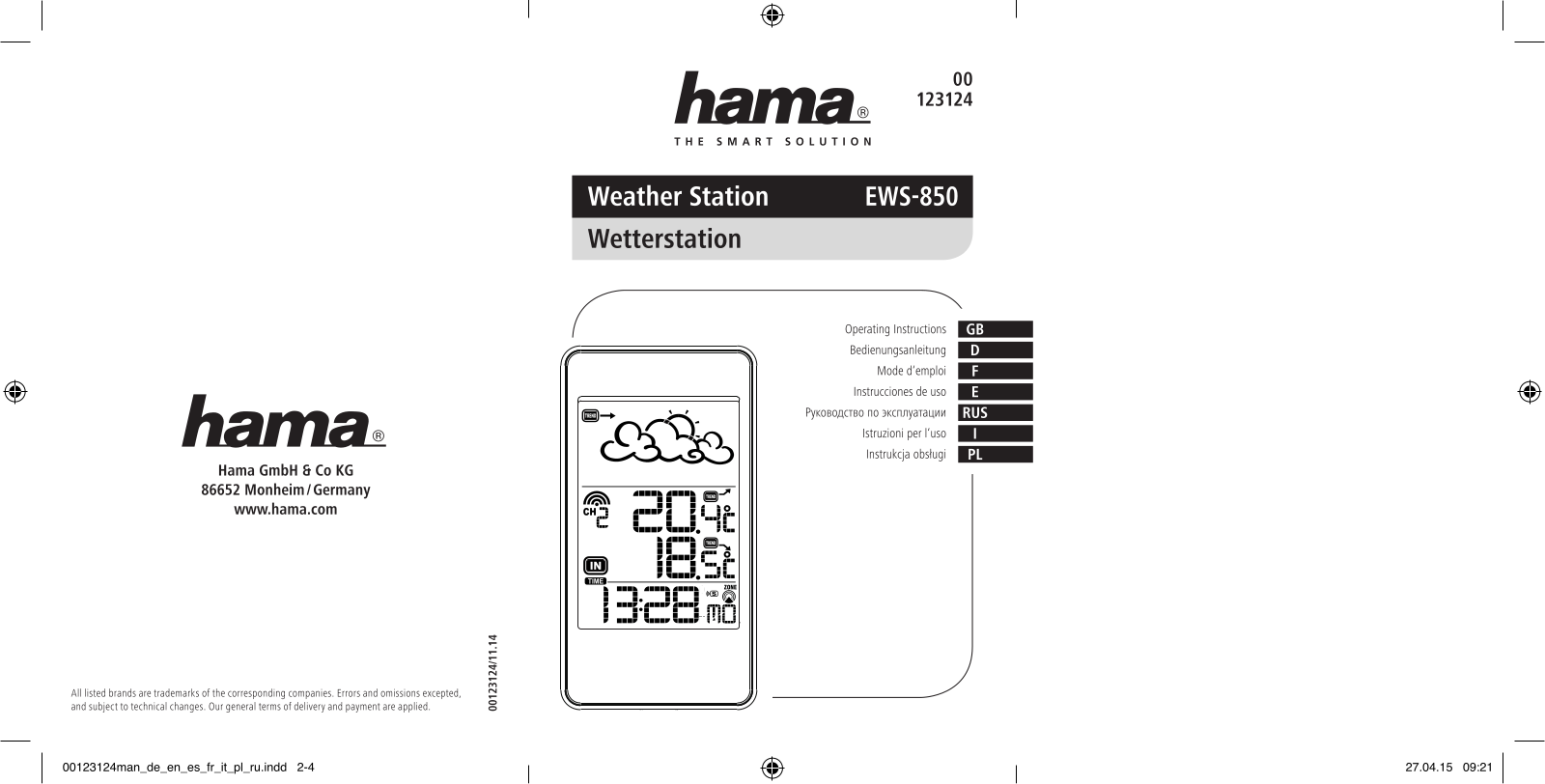 HAMA EWS-850 User Manual
