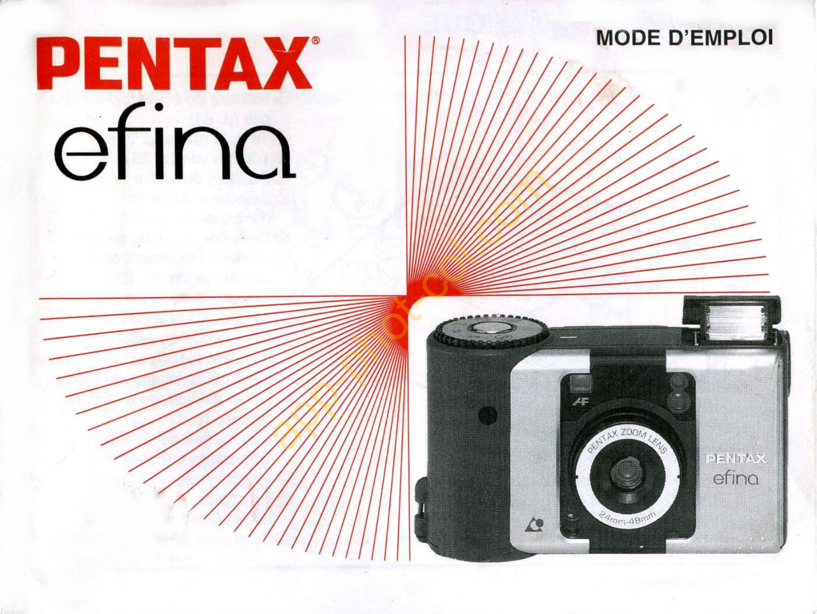 PENTAX Efina Manuel utilisateur