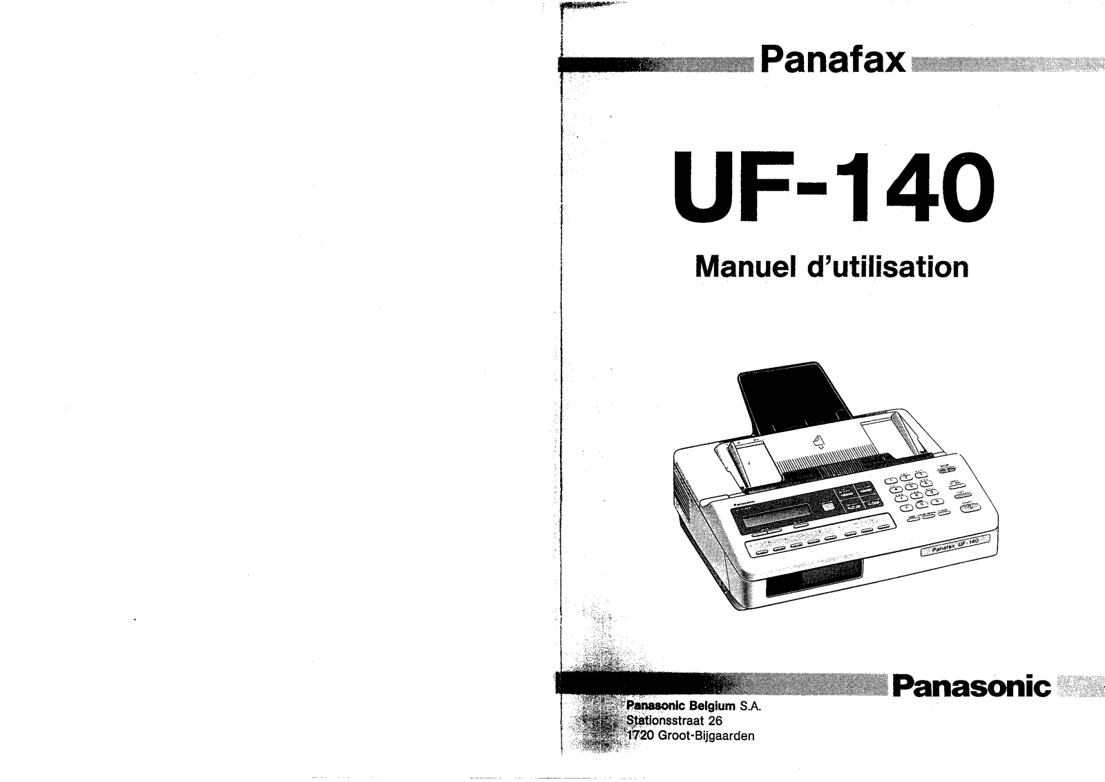 PANASONIC UF-140 User Manual