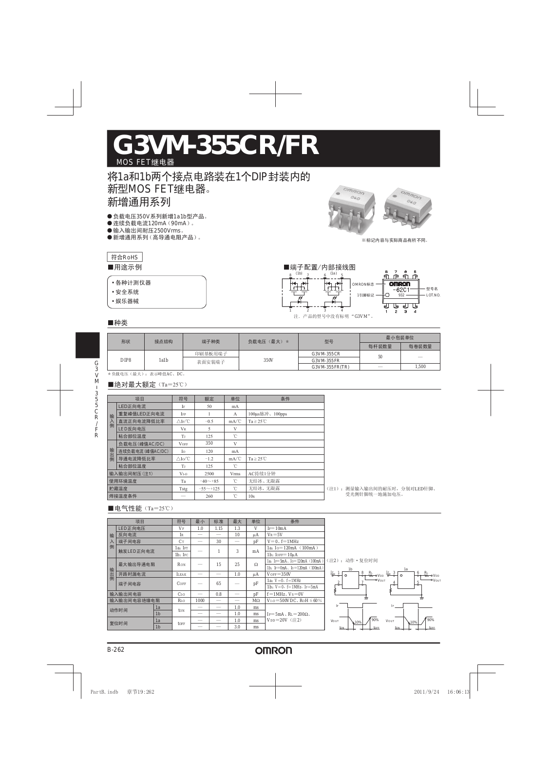 OMRON G3VM-355CR, G3VM-355FR User Manual