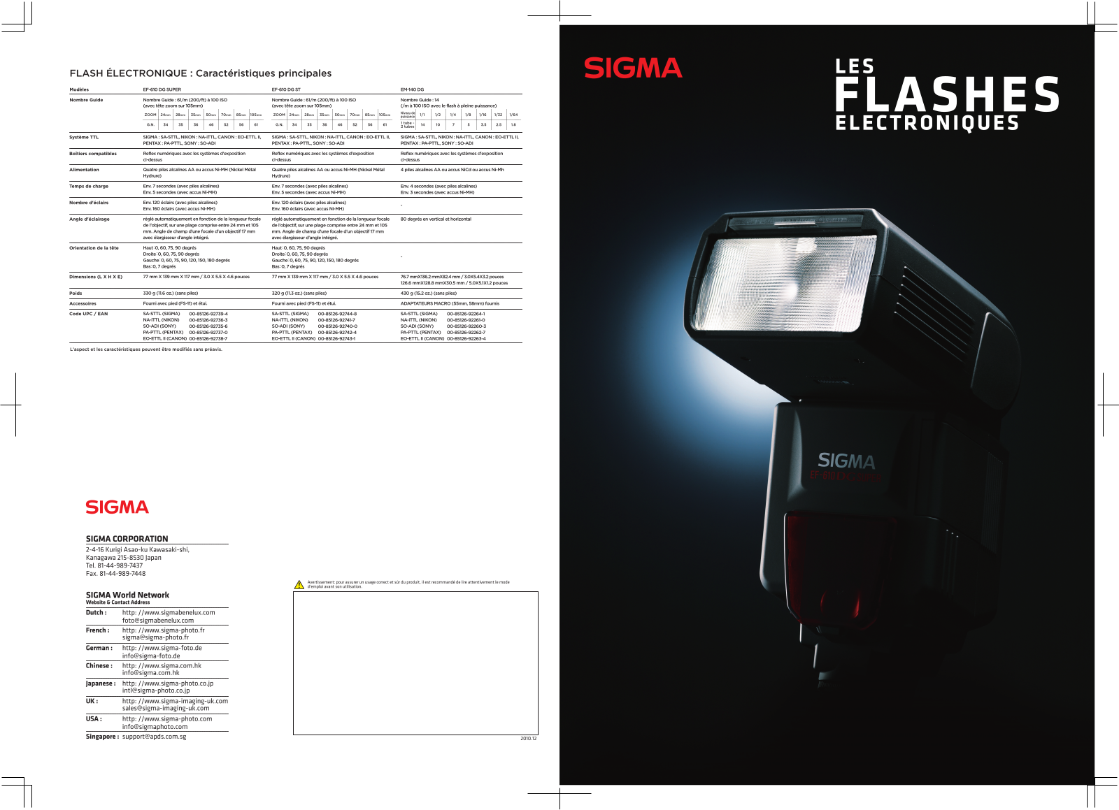 SIGMA EF-610 DG ST, EF-610 DG SUPER User Manual