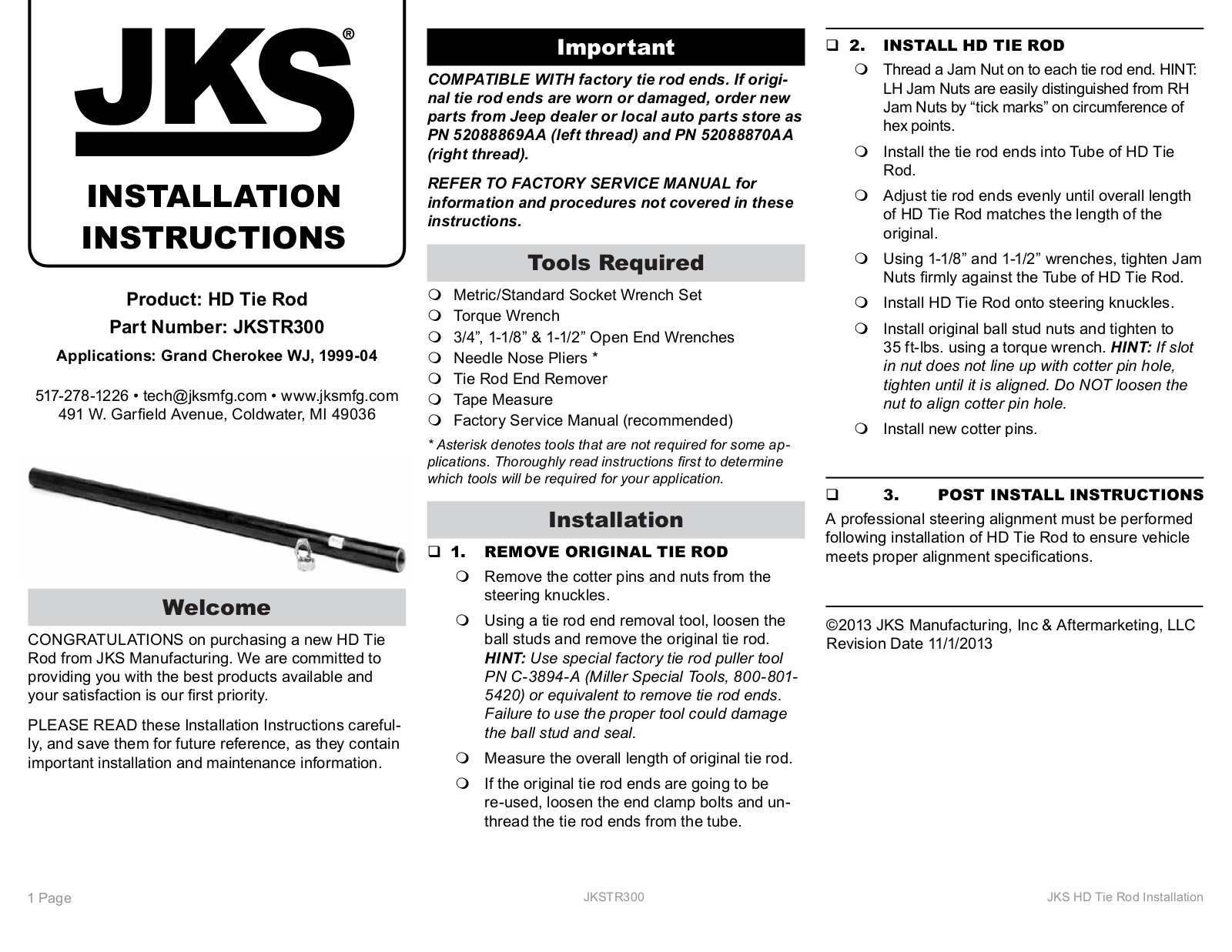 JKS TR300 User Manual