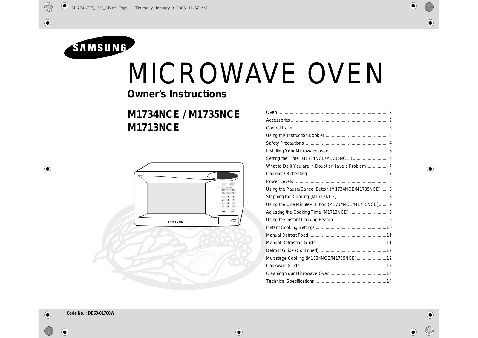 Samsung M1713NCE, M1734NCE, M1735NCE User Manual