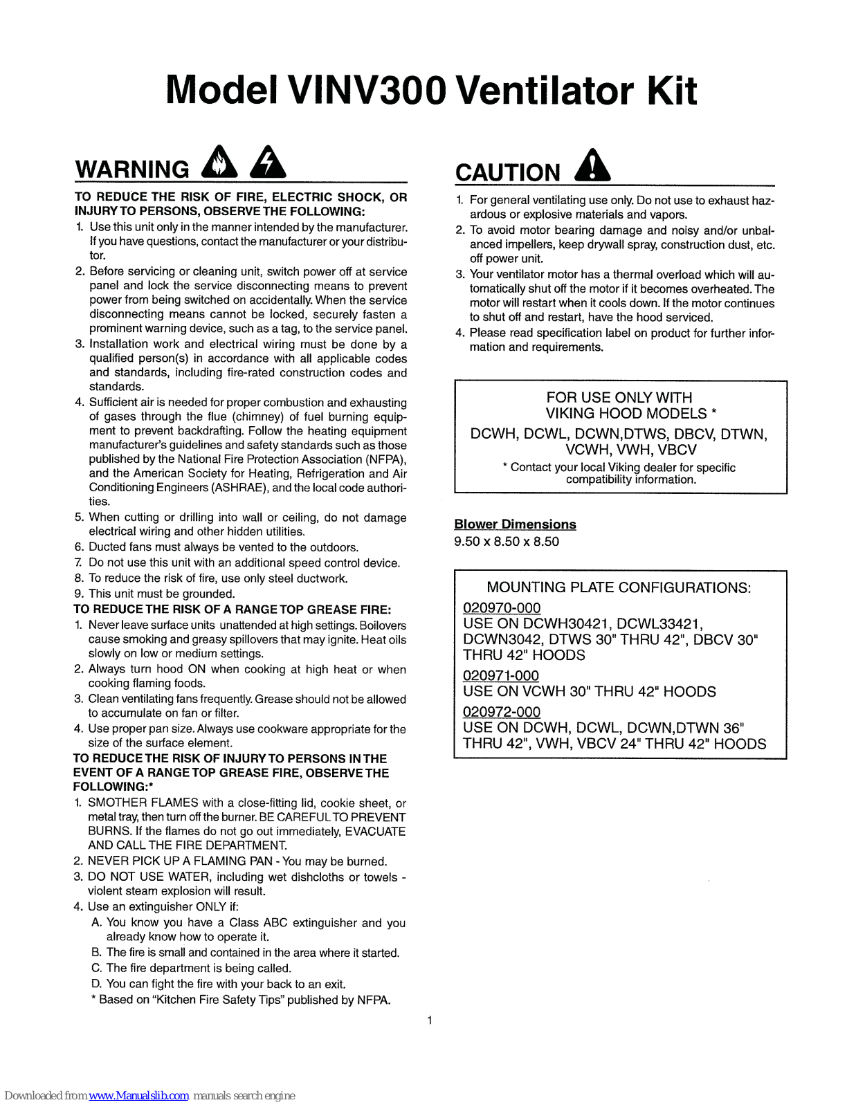 Viking DTWN3048SS, DBCV3682, DTWN3648SS, DTWS3049SS, VBCV3038 Installation Instructions Manual