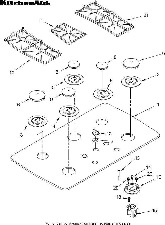 KitchenAid KGCC566HWH1 Parts List