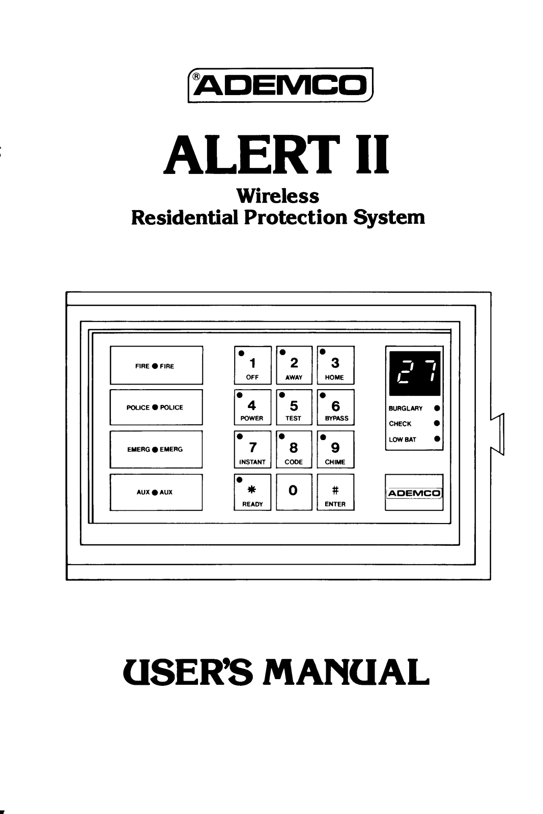 SEKURE Ademco Alert II User's Manual