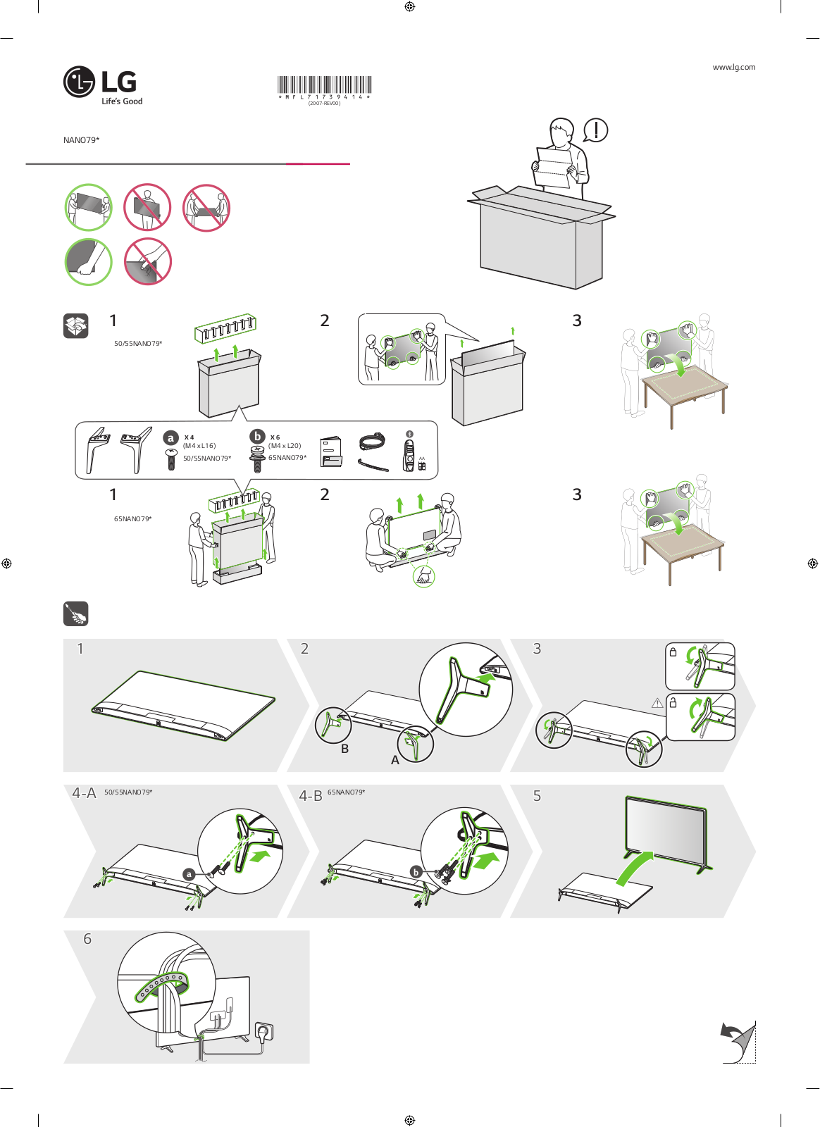 LG 65NANO79VND Abridged Installation Guide