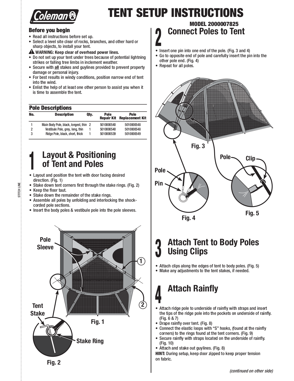 Coleman 2000007825 User Manual