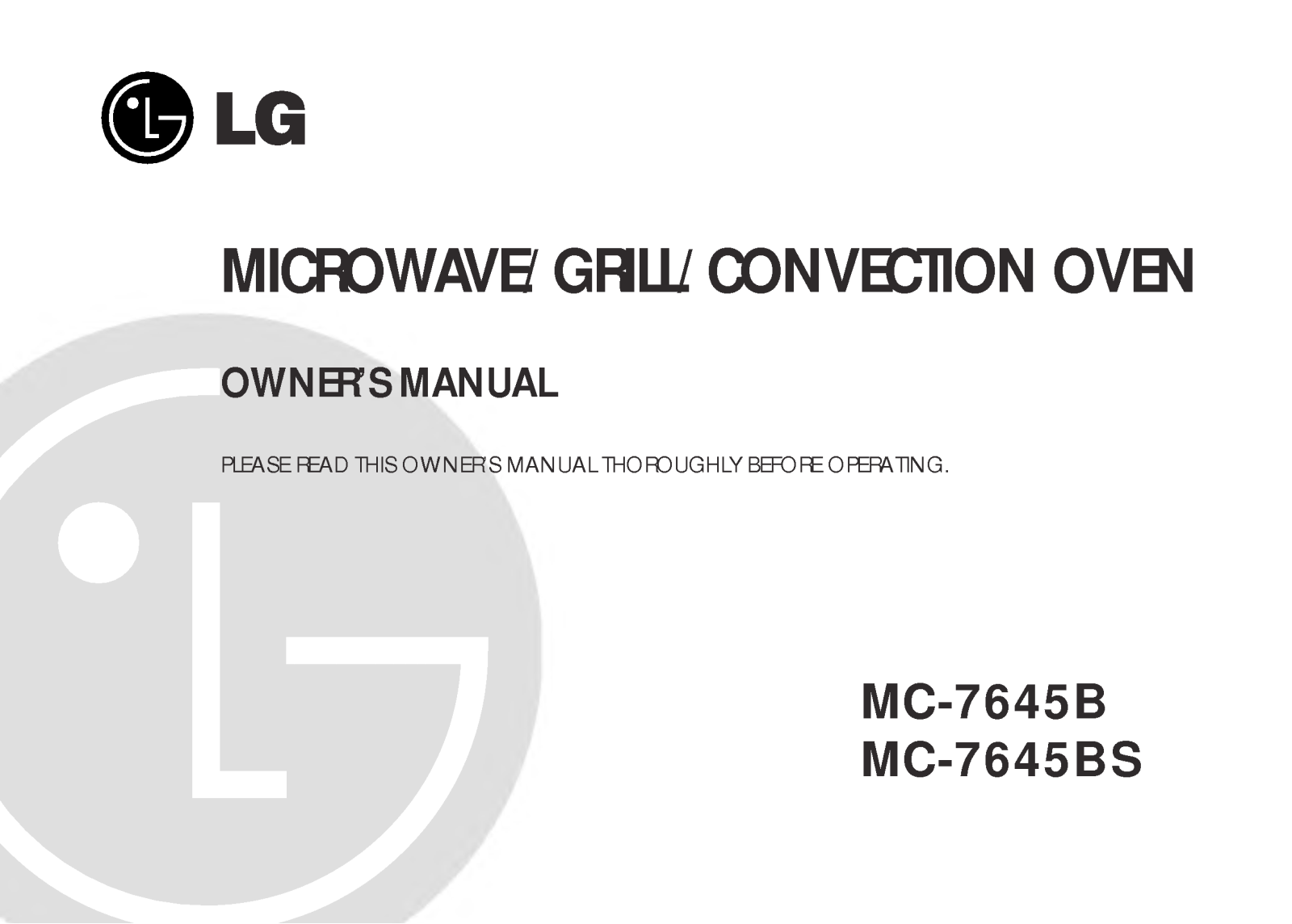 LG MC-7645B User Manual