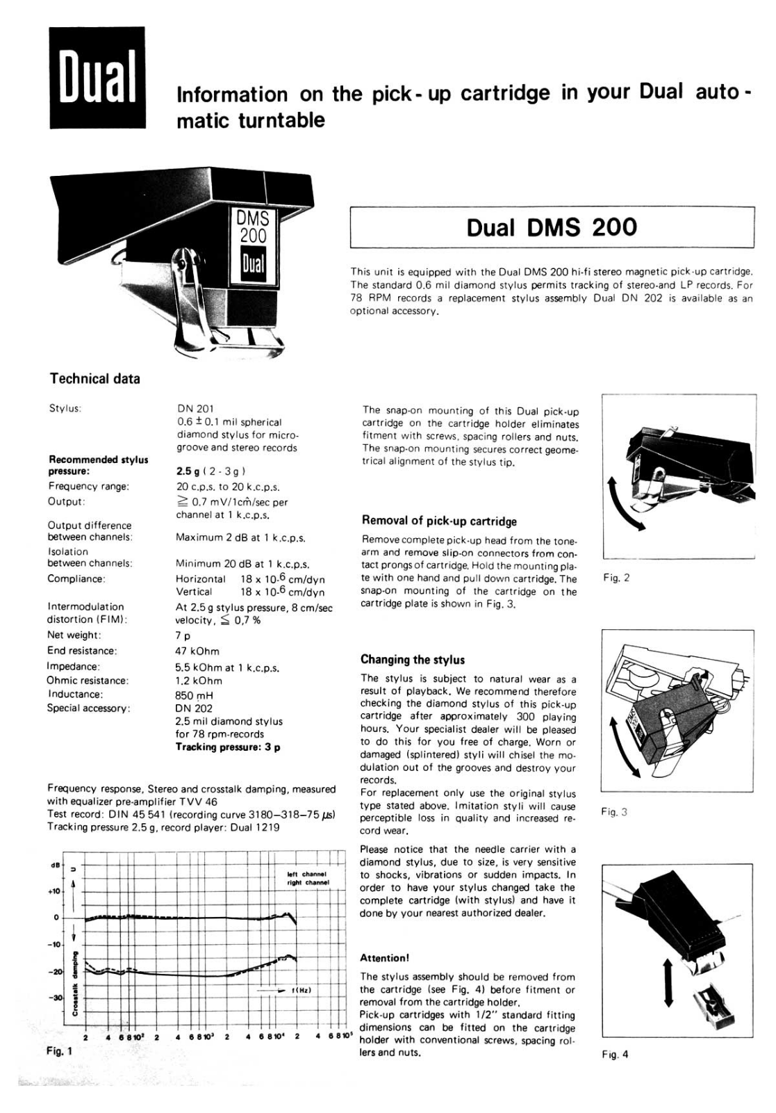 Dual DMS-200 Owners Manual