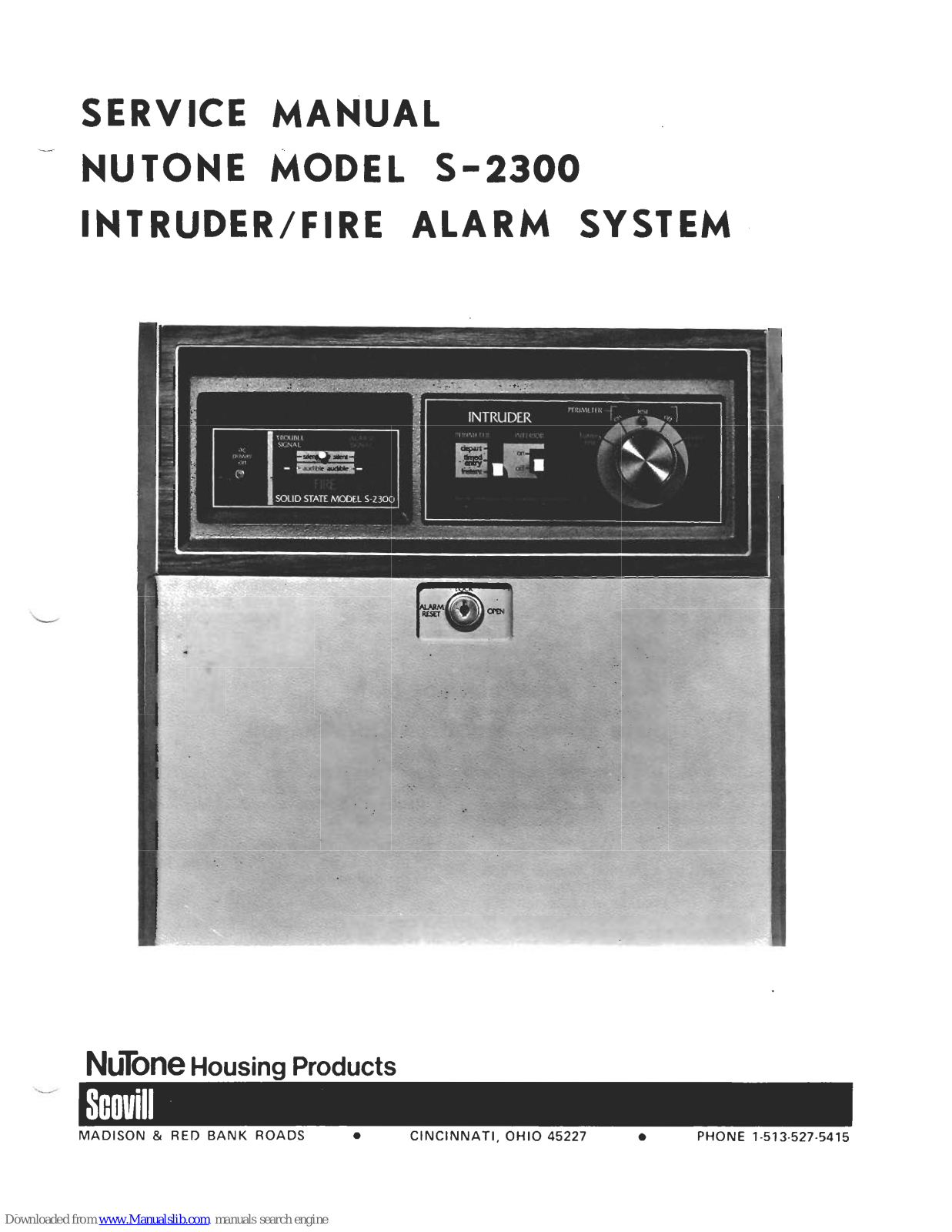 NuTone S-2300 Service Manual