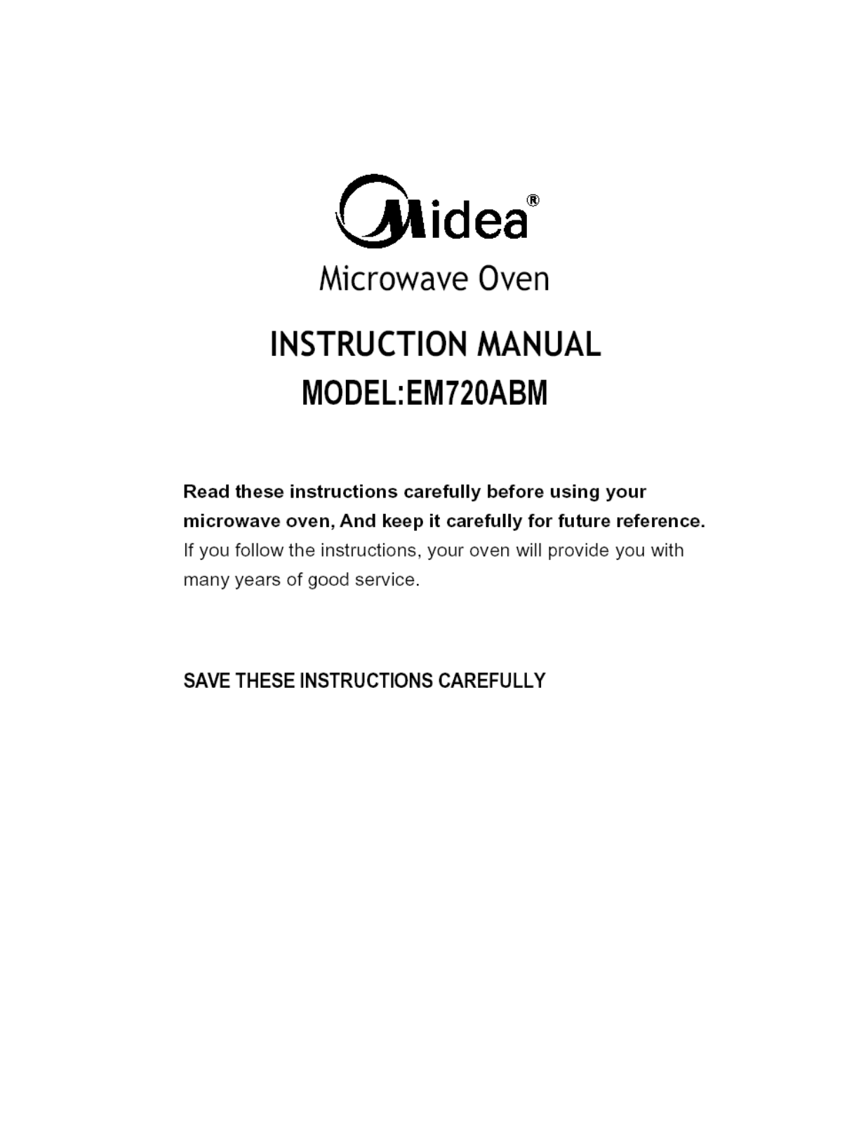 Midea Kitchen Appliances EM720AMN Users Manual