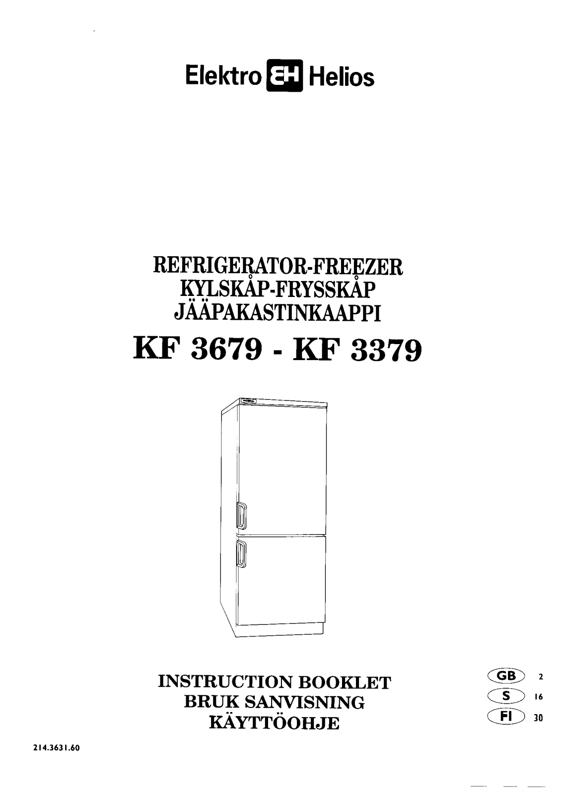 Elektro helios KF3379, KF3679 User Manual