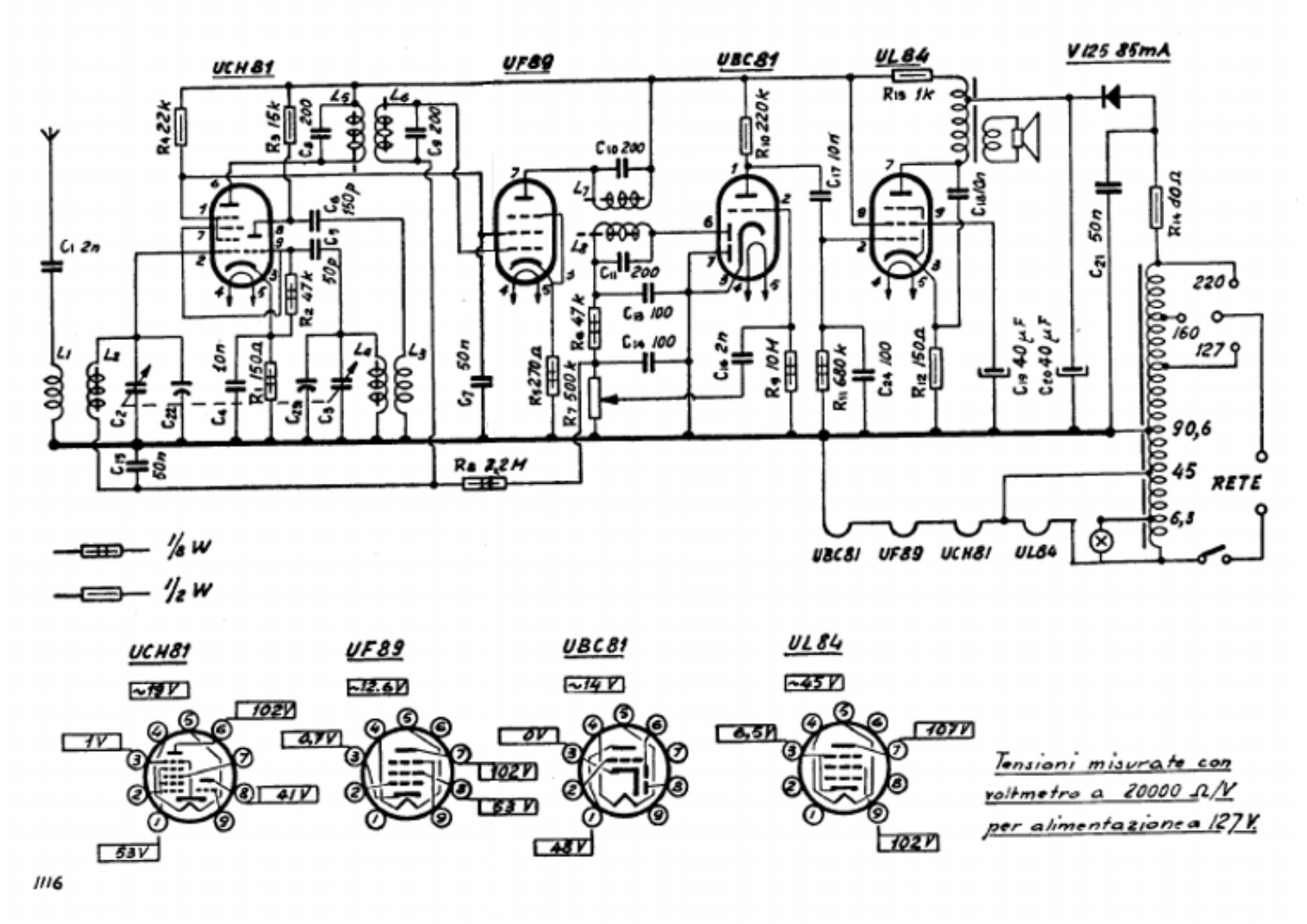 Watt Radio monello ii schematic