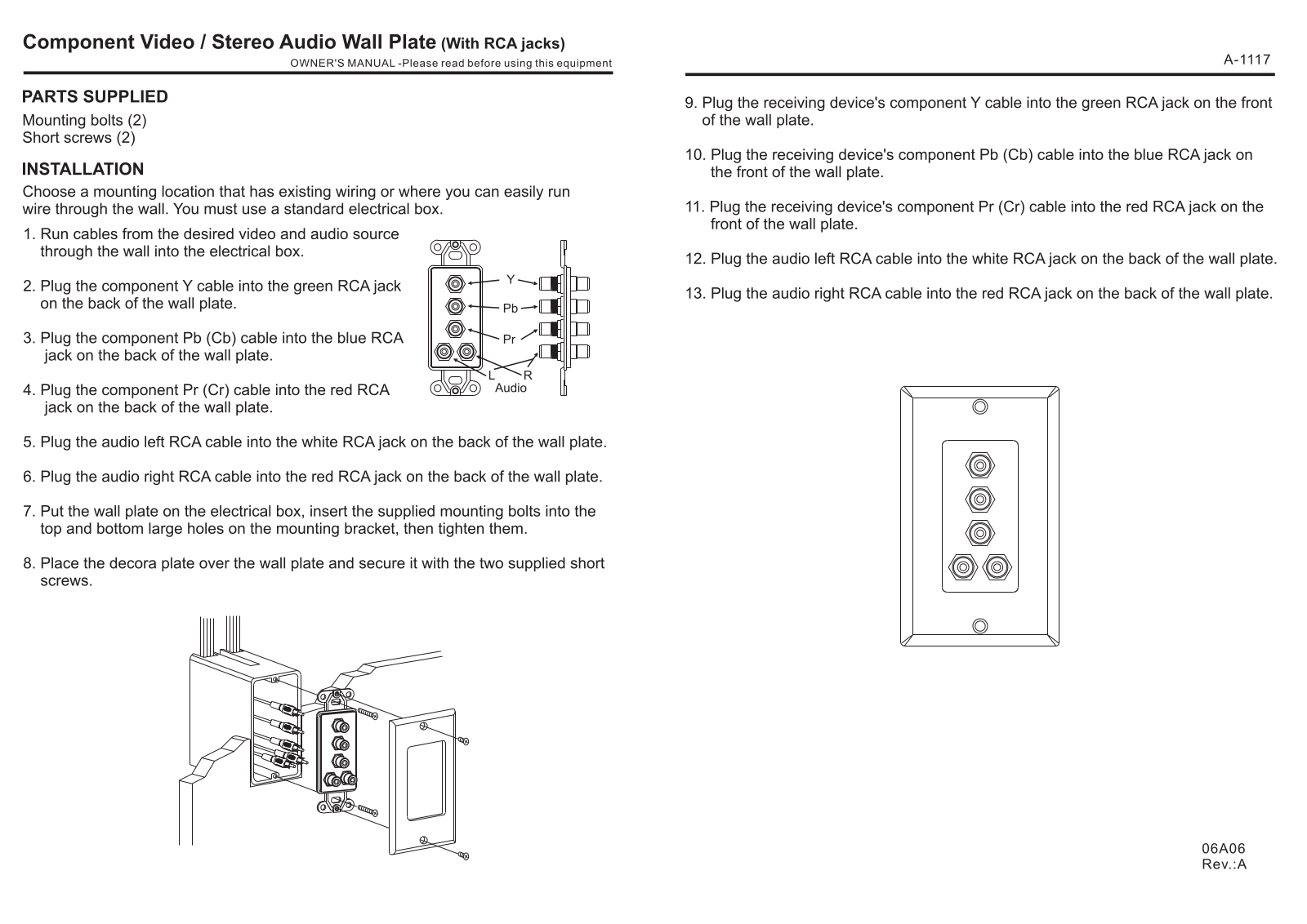 Wintal A-1117 Instruction Manual