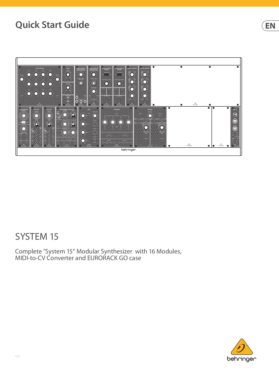 Behringer System 15 Quick Start Guide