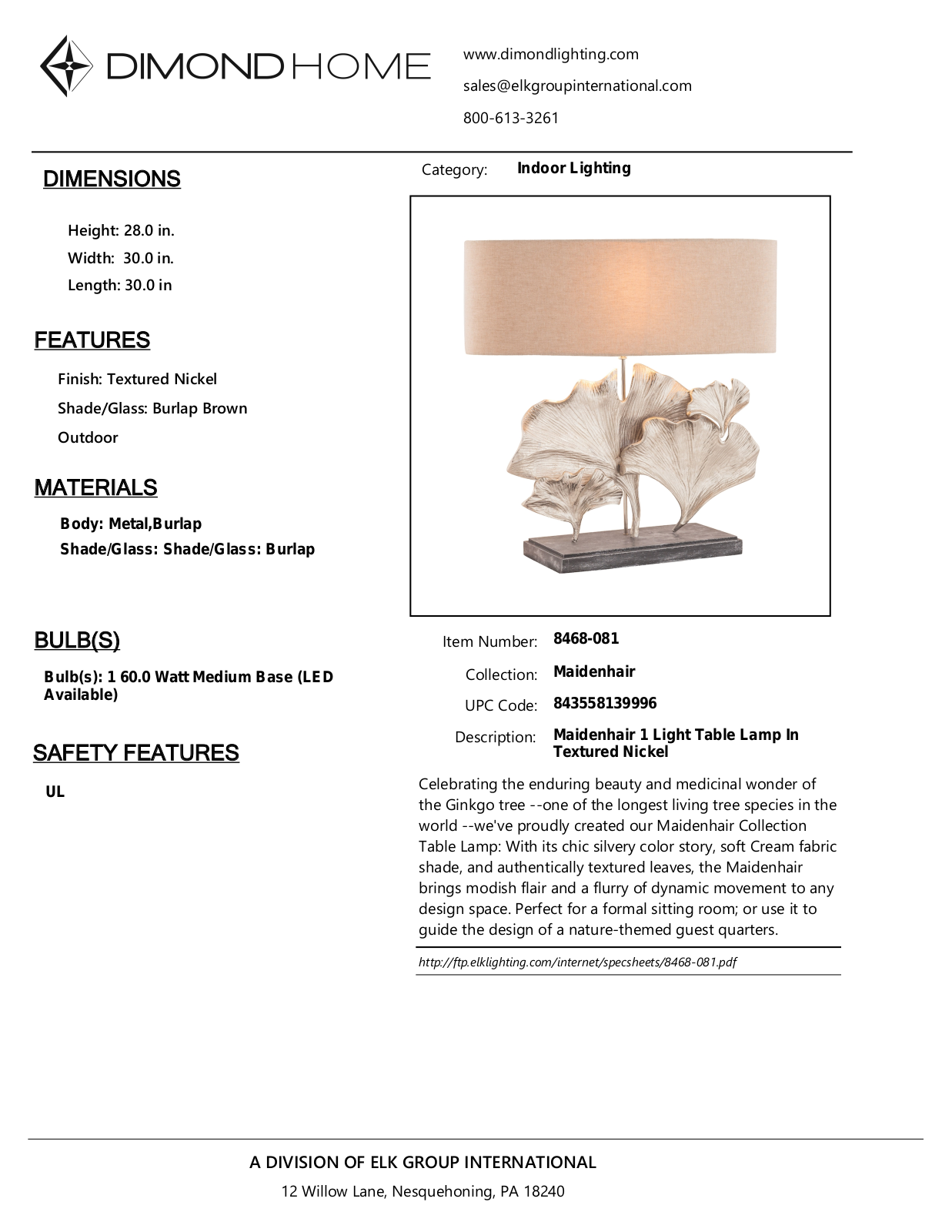 ELK Home 8468081 User Manual