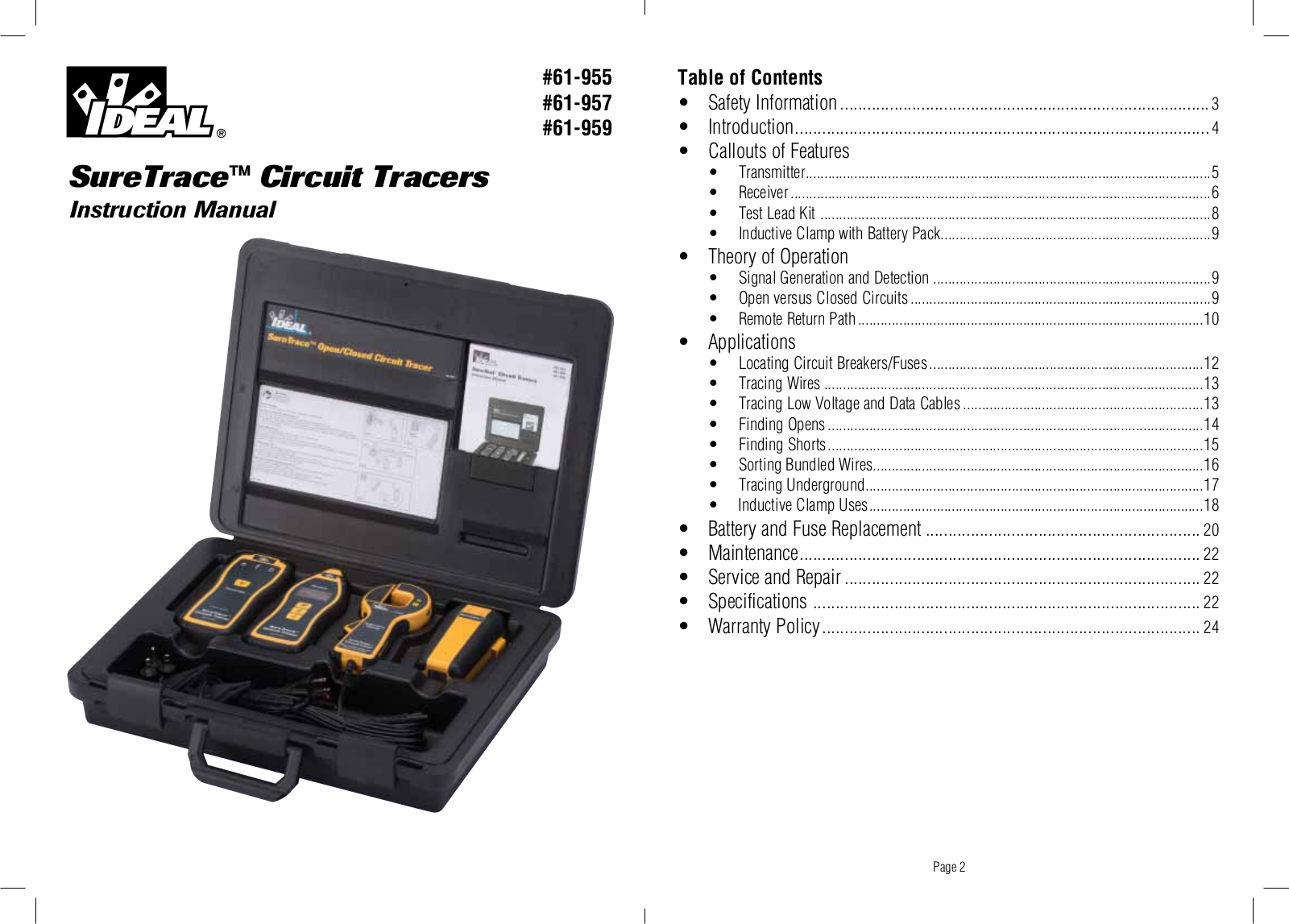 IDEAL Electrical 61-955, 61-957, 61-959 Instruction Manual