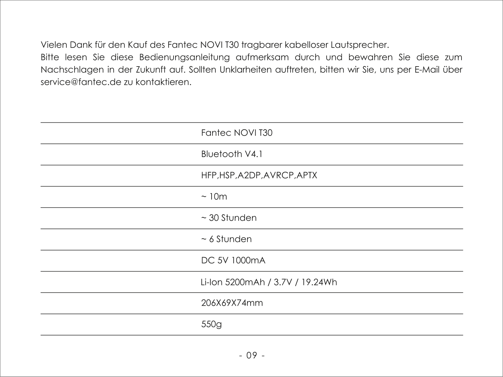 Fantec Novi T30 Service Manual