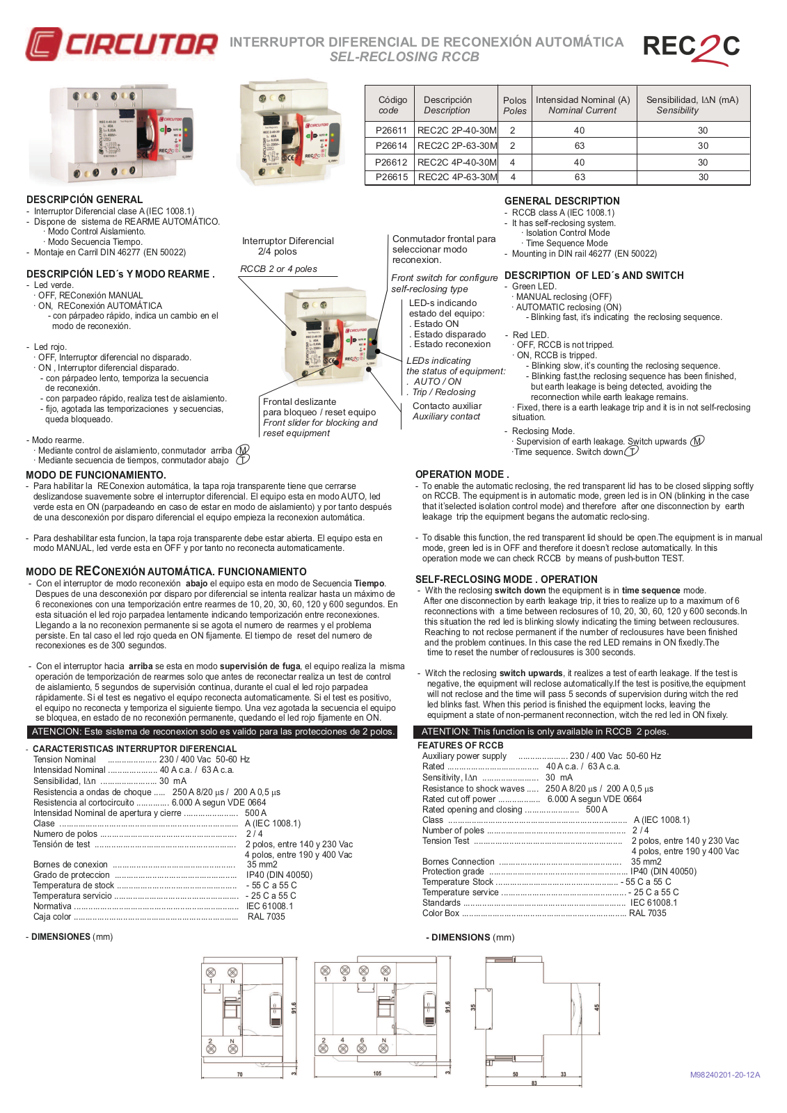 CIRCUTOR REC2C User Manual