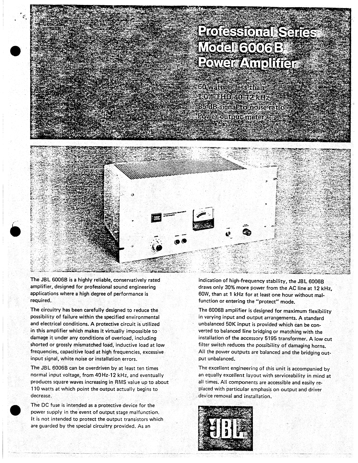 JBL 6006-B Schematic