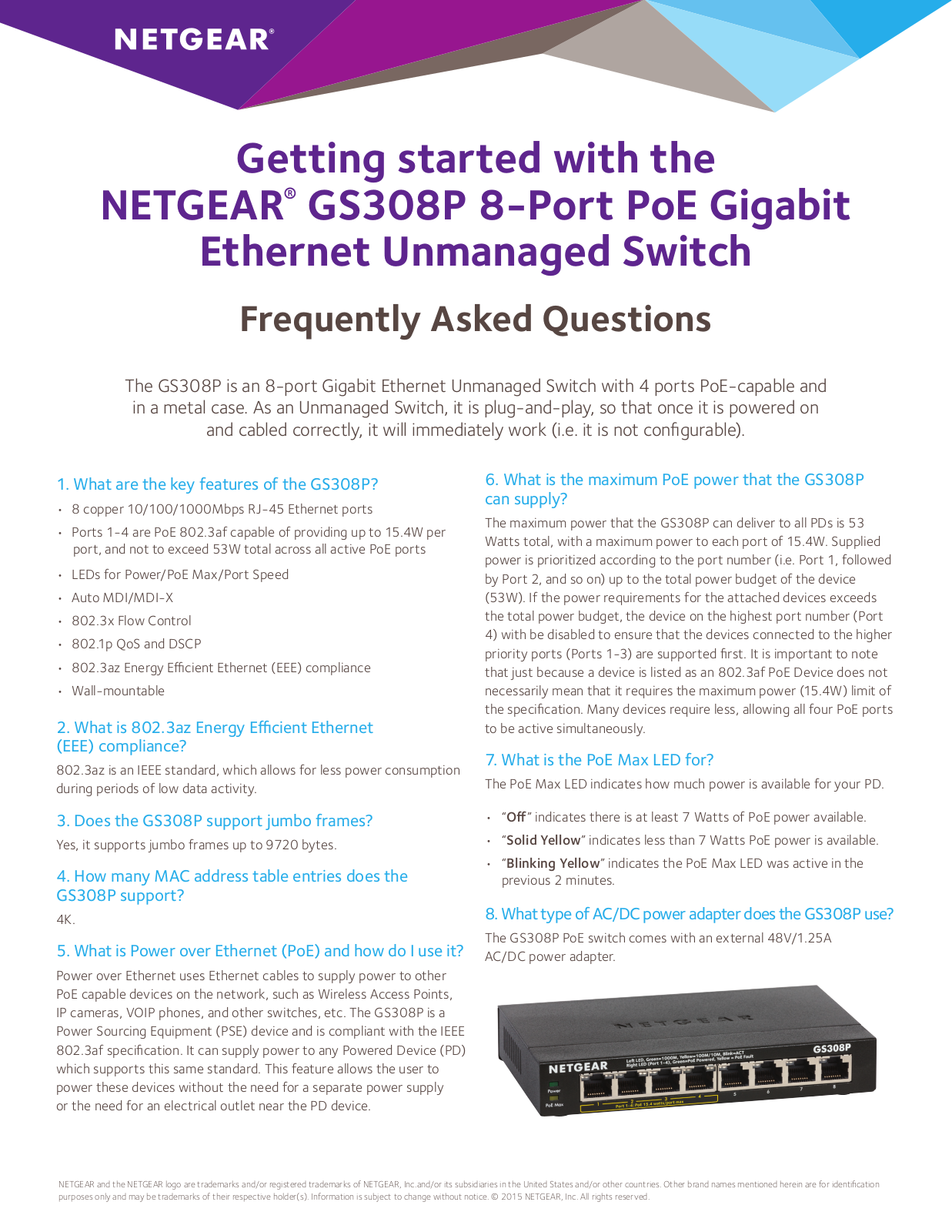 NETGEAR GS308P User Manual